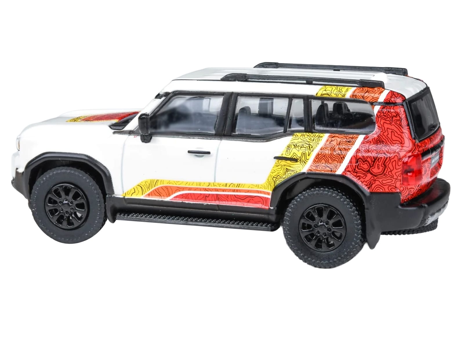 2024 Toyota Land Cruiser 250 Prado White with "TRD" Stripes 1/64 Diecast Model Car by Paragon Models - Image 2
