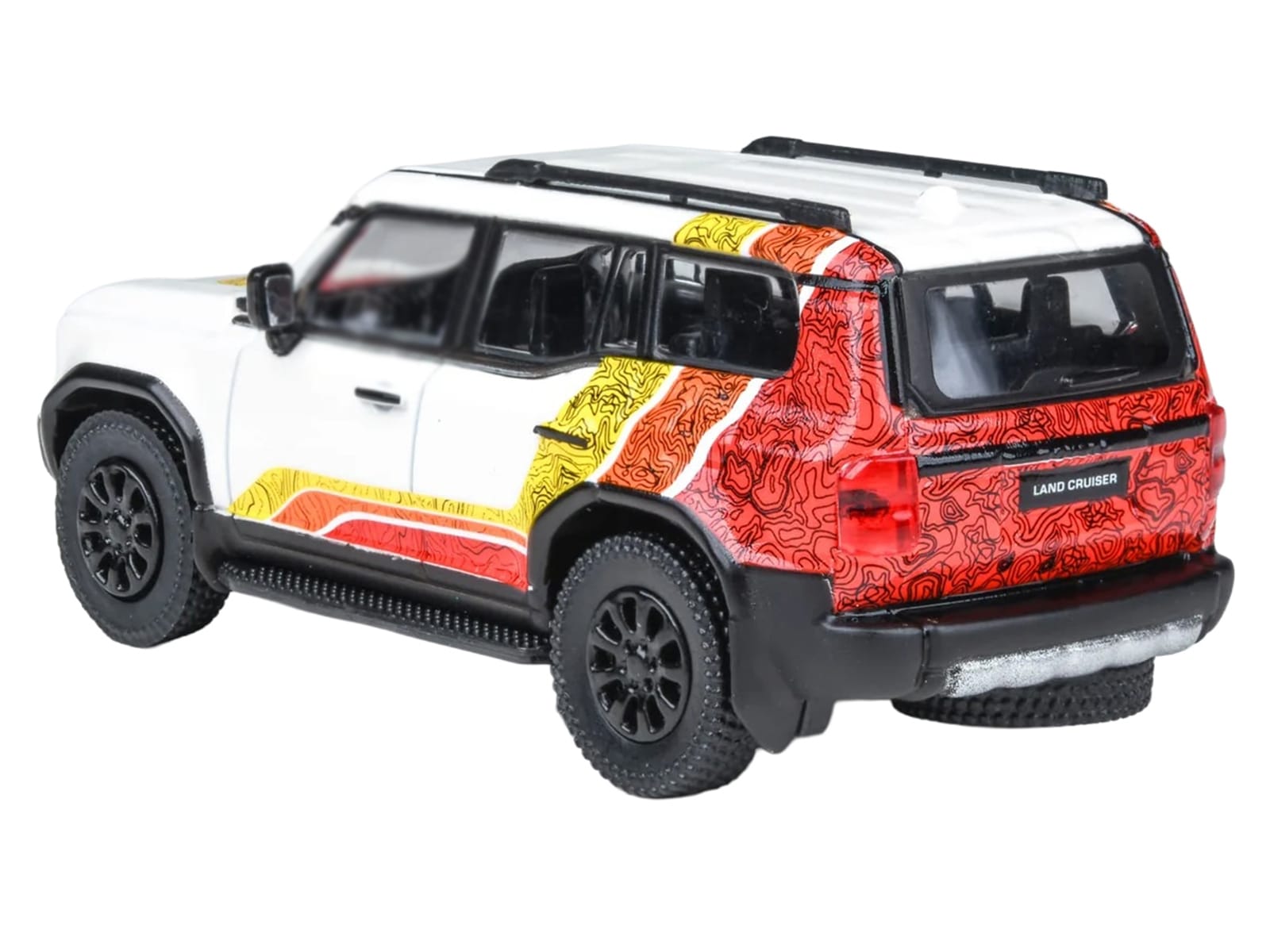 2024 Toyota Land Cruiser 250 Prado White with "TRD" Stripes 1/64 Diecast Model Car by Paragon Models - Image 4