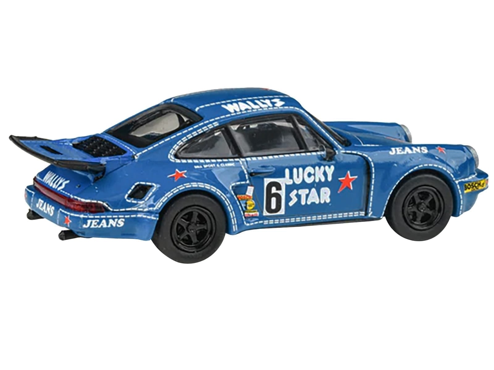 1975 Porsche 911 Carrera RSR 3.0 #6 "Kremer Racing - Wallys Jeans" Blue 1/64 Diecast Model Car by Paragon Models - Image 3