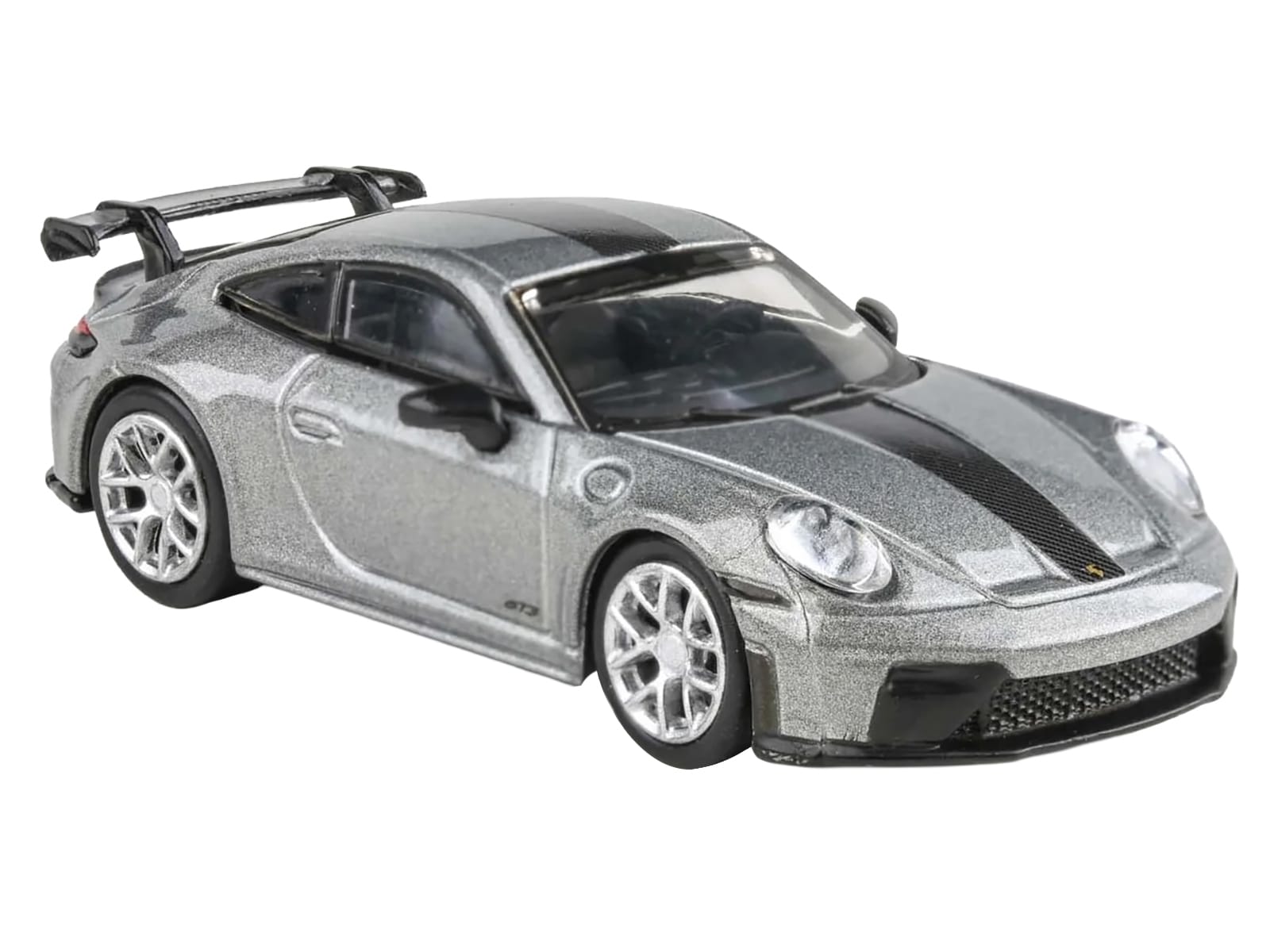 2025 Porsche 911 GT3 (992.2) GT Silver Metallic with Carbon Stripe 1/64 Diecast Model Car by Paragon Models - Image 2