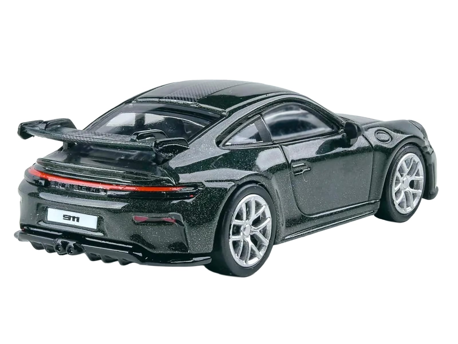 2025 Porsche 911 GT3 (992.2) Oak Green Metallic Neo with Carbon Stripe 1/64 Diecast Model Car by Paragon - Image 3