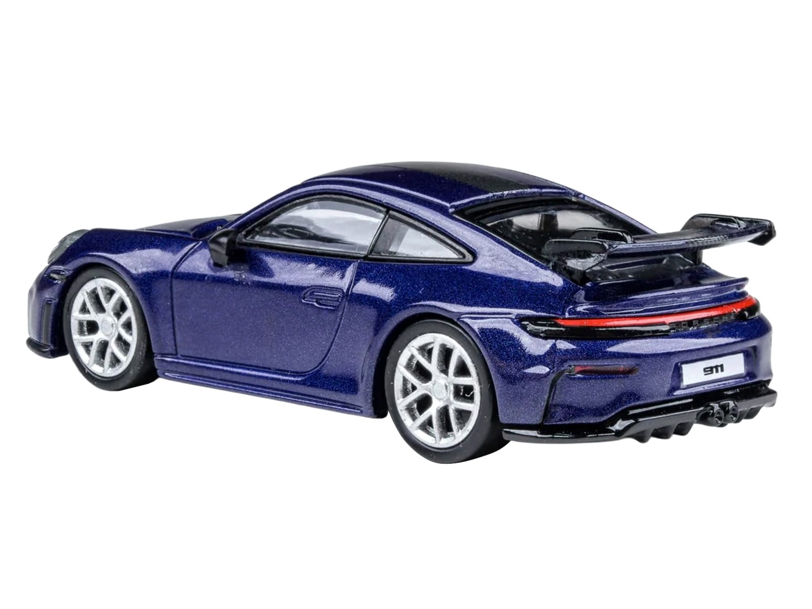 2025 Porsche 911 GT3 (992.2) Gentian Blue Metallic with Carbon Stripe 1/64 Diecast Model Car by Paragon Models - Image 3