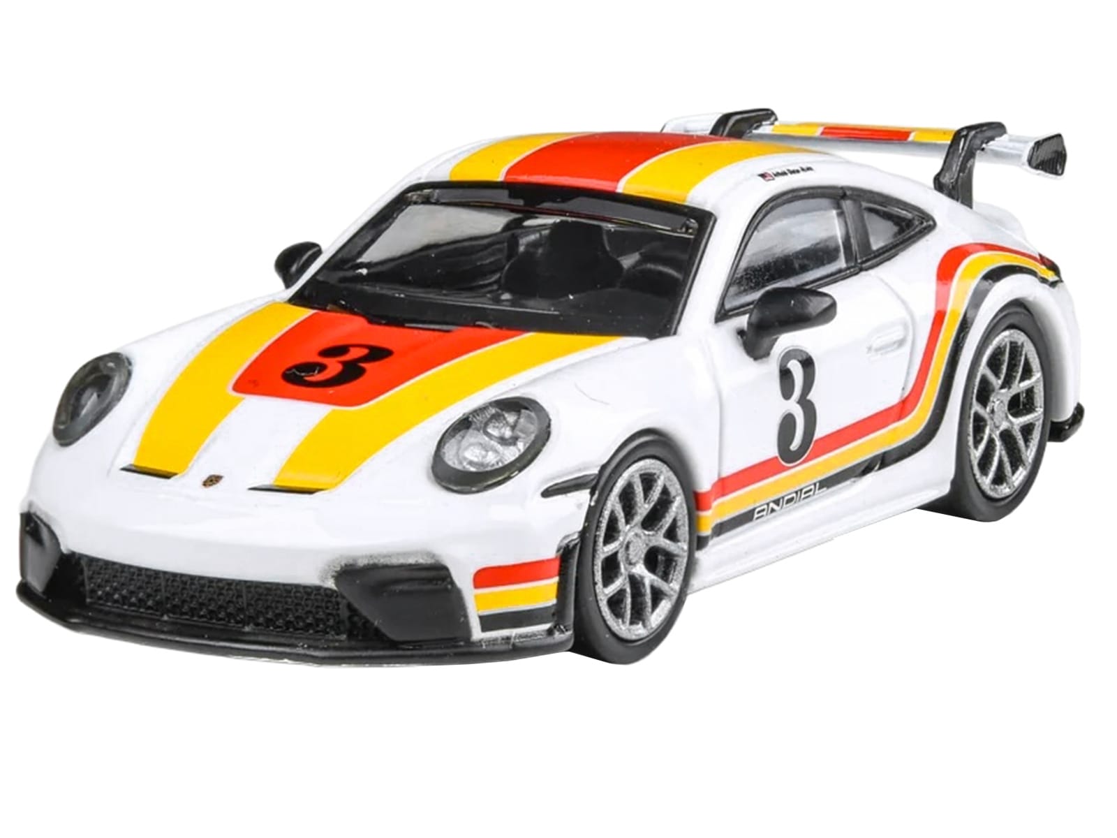 2025 Porsche 911 GT3 (992.2) #3 "Andial Livery" White with Stripes 1/64 Diecast Model Car by Paragon Models - Image 3