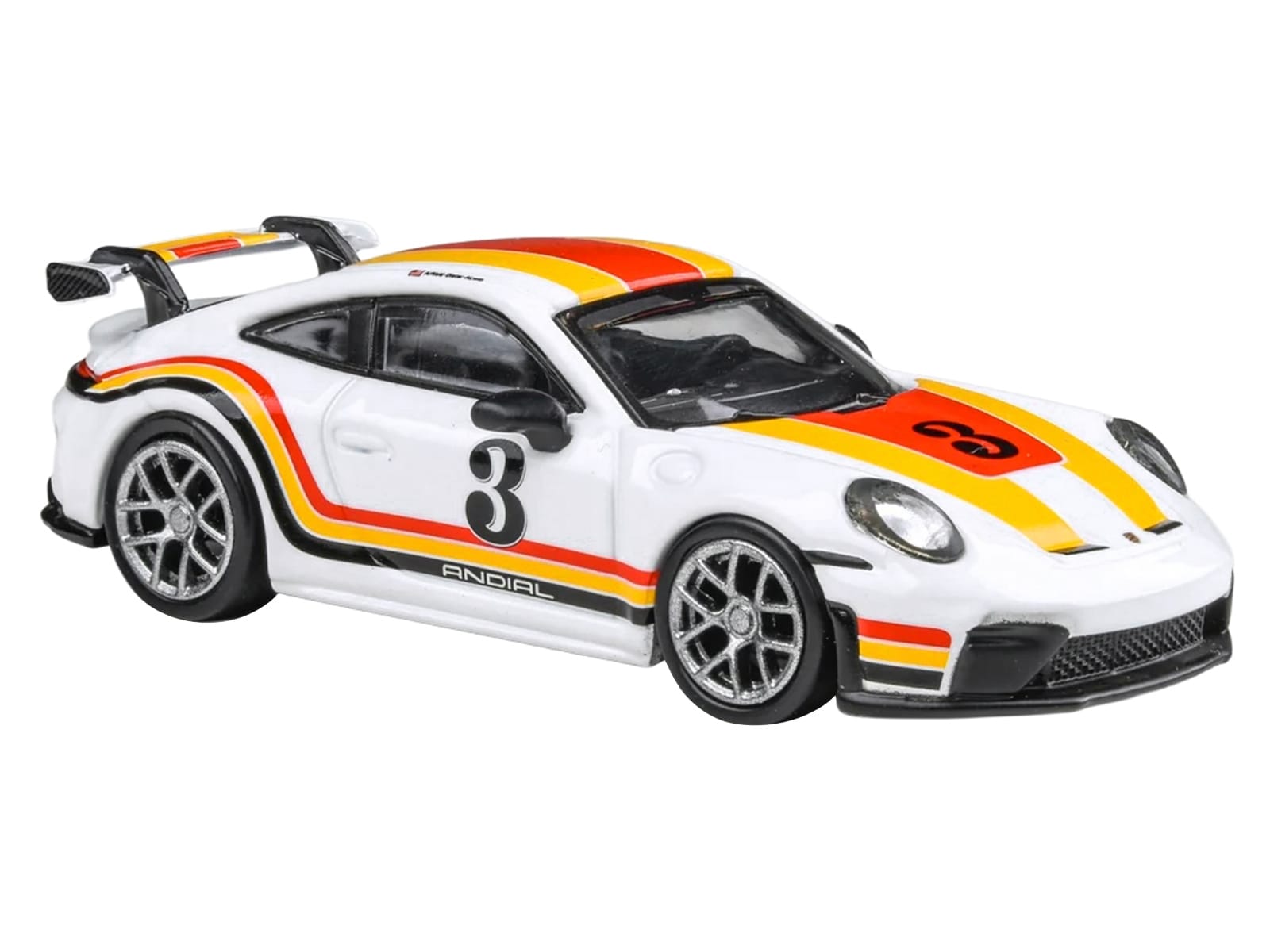2025 Porsche 911 GT3 (992.2) #3 "Andial Livery" White with Stripes 1/64 Diecast Model Car by Paragon Models - Image 4