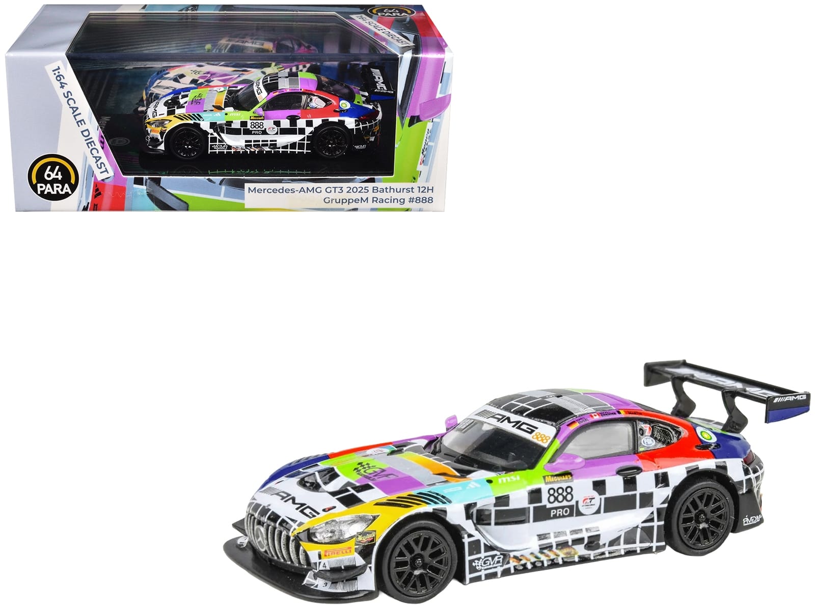 Mercedes-AMG GT3 #888 Maro Engel - Mikael Grenier - Maxime Martin "GruppeM Racing" "Bathurst 12 Hour" (2025) 1/64 Diecast Model Car by Paragon Models
