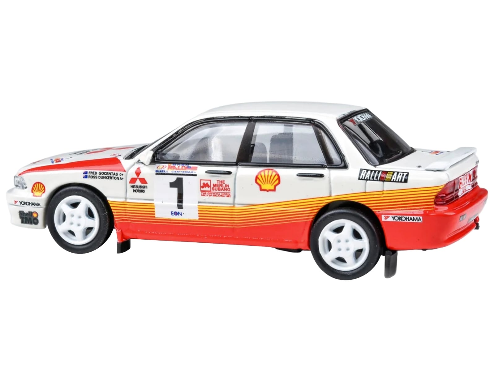 Mitsubishi Galant VR-4 RHD (Right Hand Drive) #1 Ross Dunkerton - Fred Gocentas Winner "APRC Rally Malaysia" (1991) 1/64 Diecast Model Car by Paragon Models - Image 3
