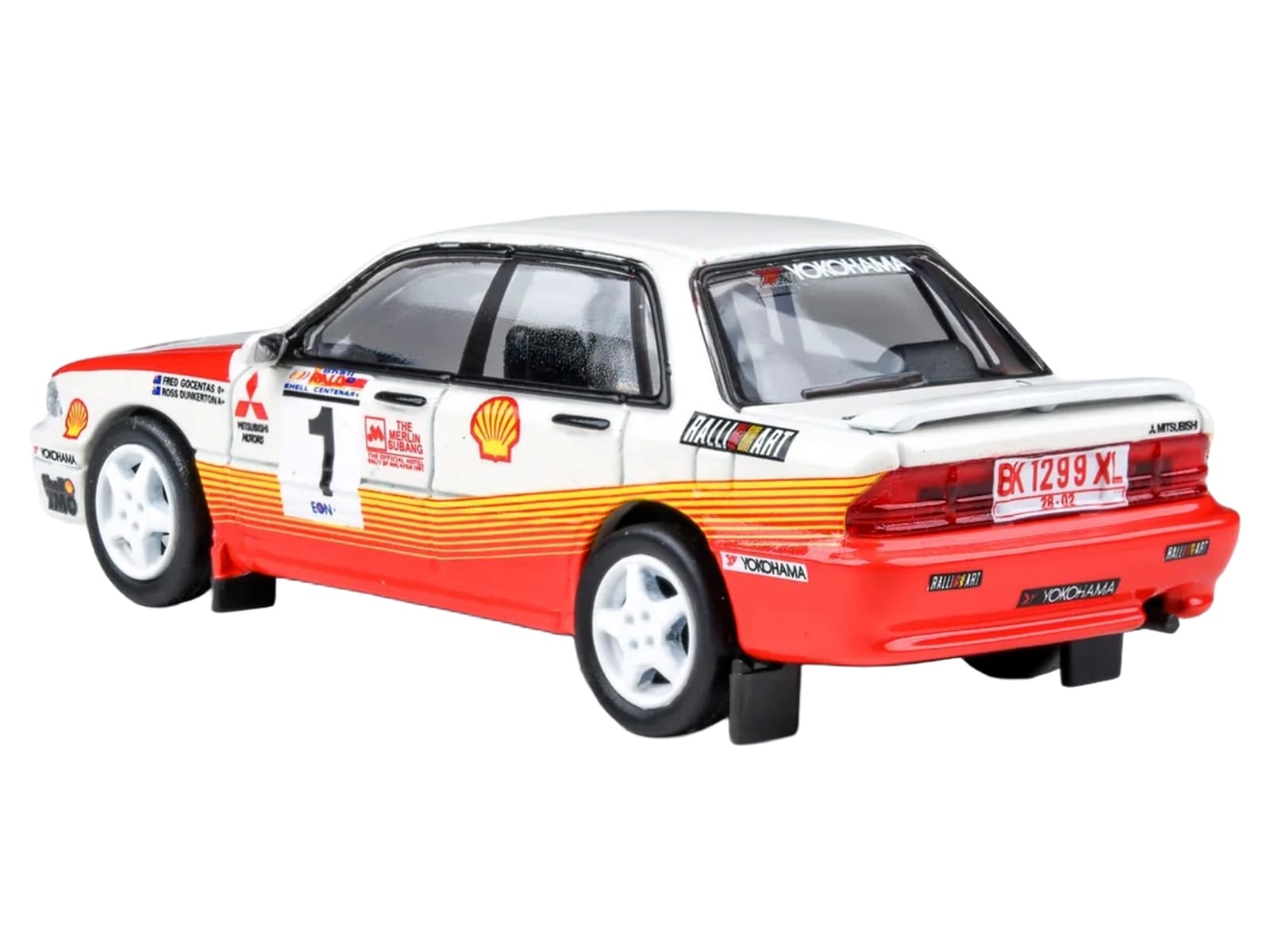 Mitsubishi Galant VR-4 RHD (Right Hand Drive) #1 Ross Dunkerton - Fred Gocentas Winner "APRC Rally Malaysia" (1991) 1/64 Diecast Model Car by Paragon Models - Image 4