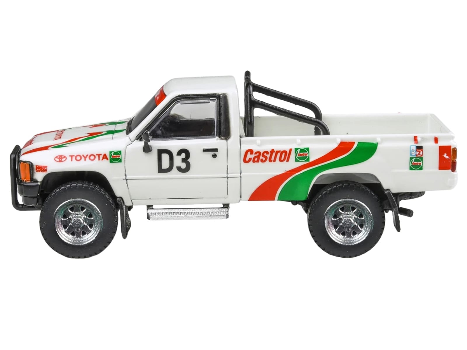 Toyota Hilux Pickup Truck #D3 "Castrol" White with Graphics "Rustenburg 400 Rally" (1995) 1/64 Diecast Model Car by Paragon Models - Image 2