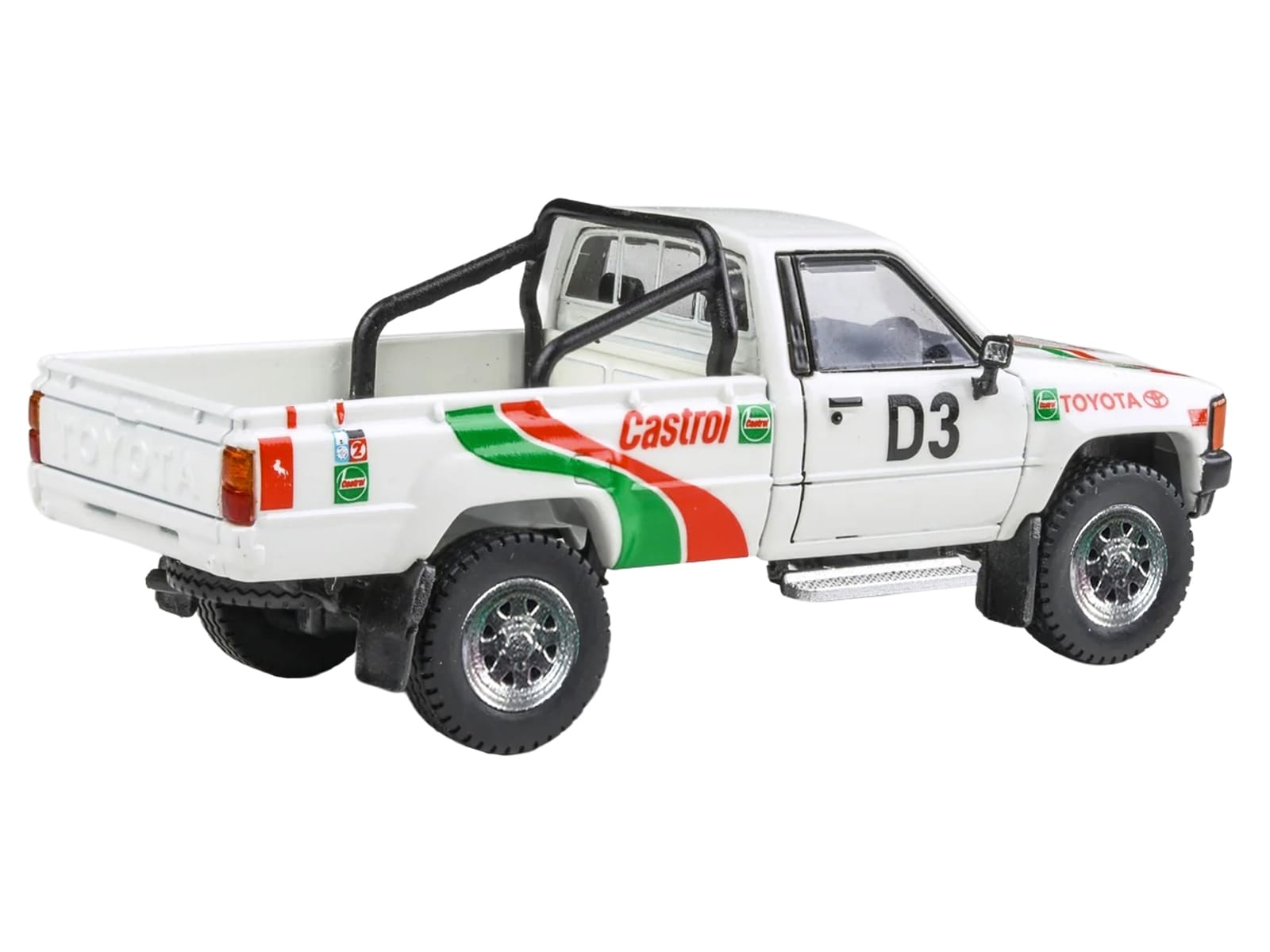 Toyota Hilux Pickup Truck #D3 "Castrol" White with Graphics "Rustenburg 400 Rally" (1995) 1/64 Diecast Model Car by Paragon Models - Image 3