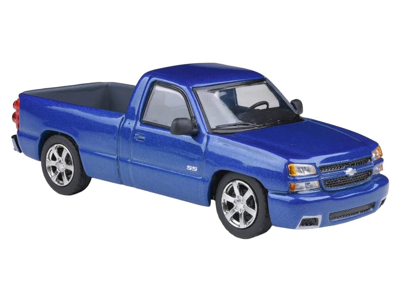 2006 Chevrolet Silverado 'Cateye' Pickup Truck Ming Blue Metallic 1/64 Diecast Model Car by Paragon Models - Image 4