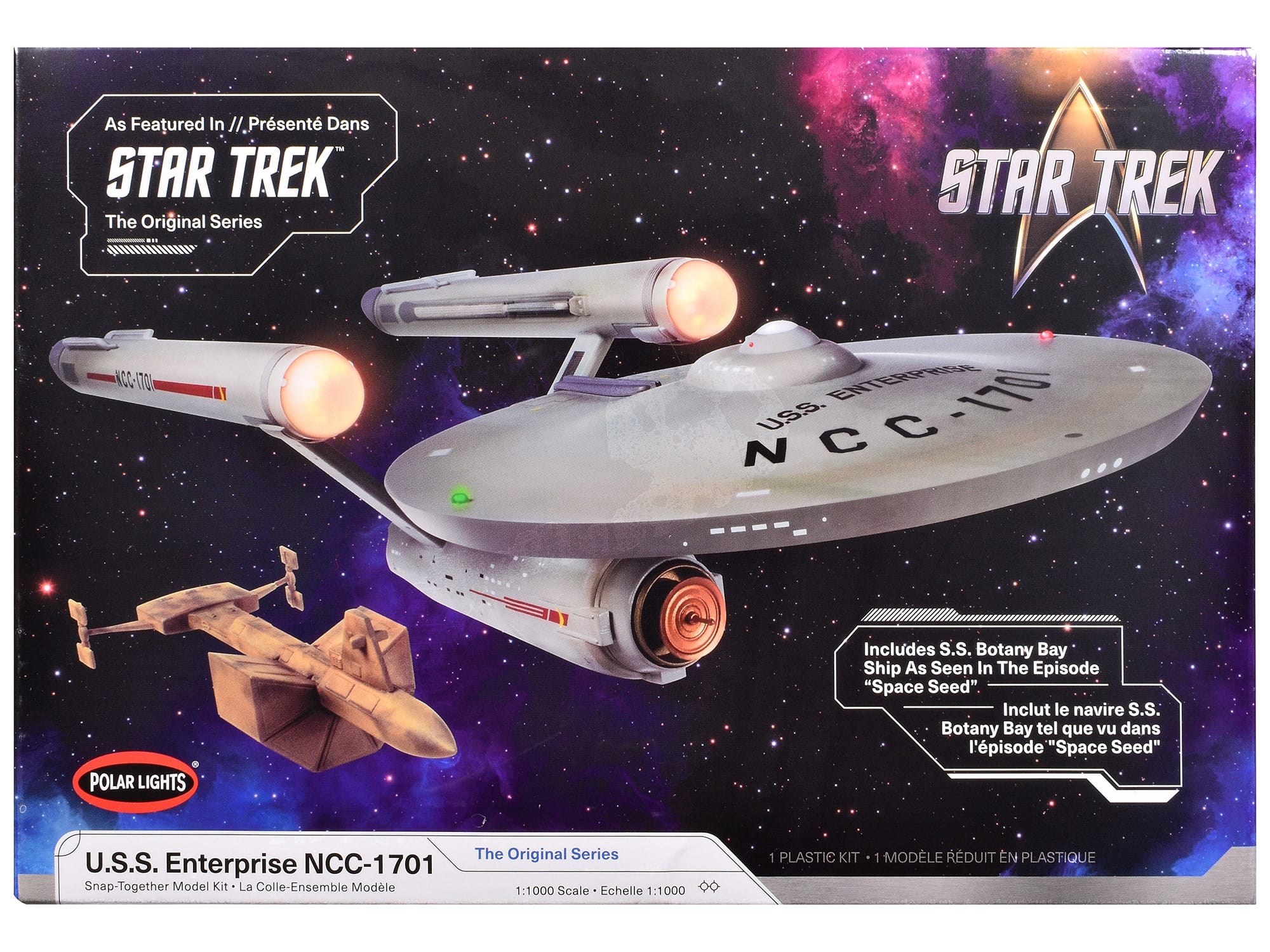 Skill 2 Model Kit U.S.S. Enterprise NCC-1701 Spaceship "Star Trek" (1966) TV Series 1/1000 Scale Model by Polar Lights - Image 3