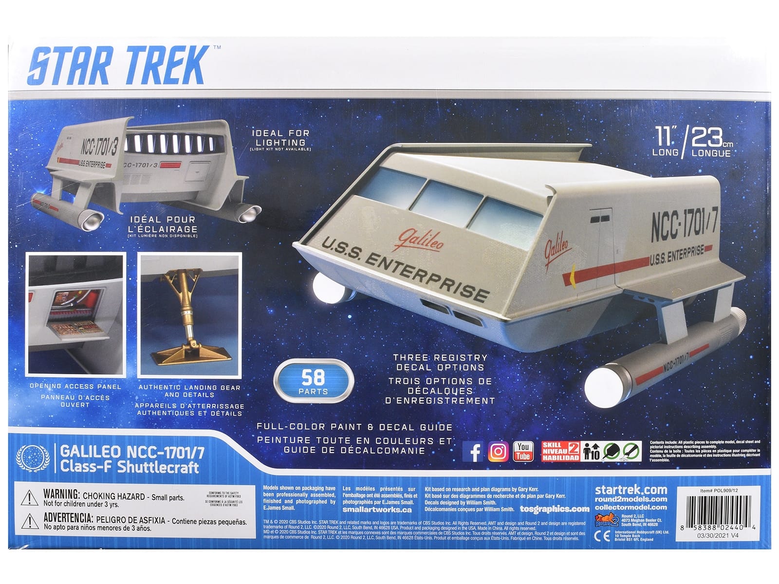 Skill 2 Model Kit Galileo Shuttlecraft "Star Trek: The Original Series" (1966-1968) TV Series 1/32 Scale Model by Polar Lights - Image 4