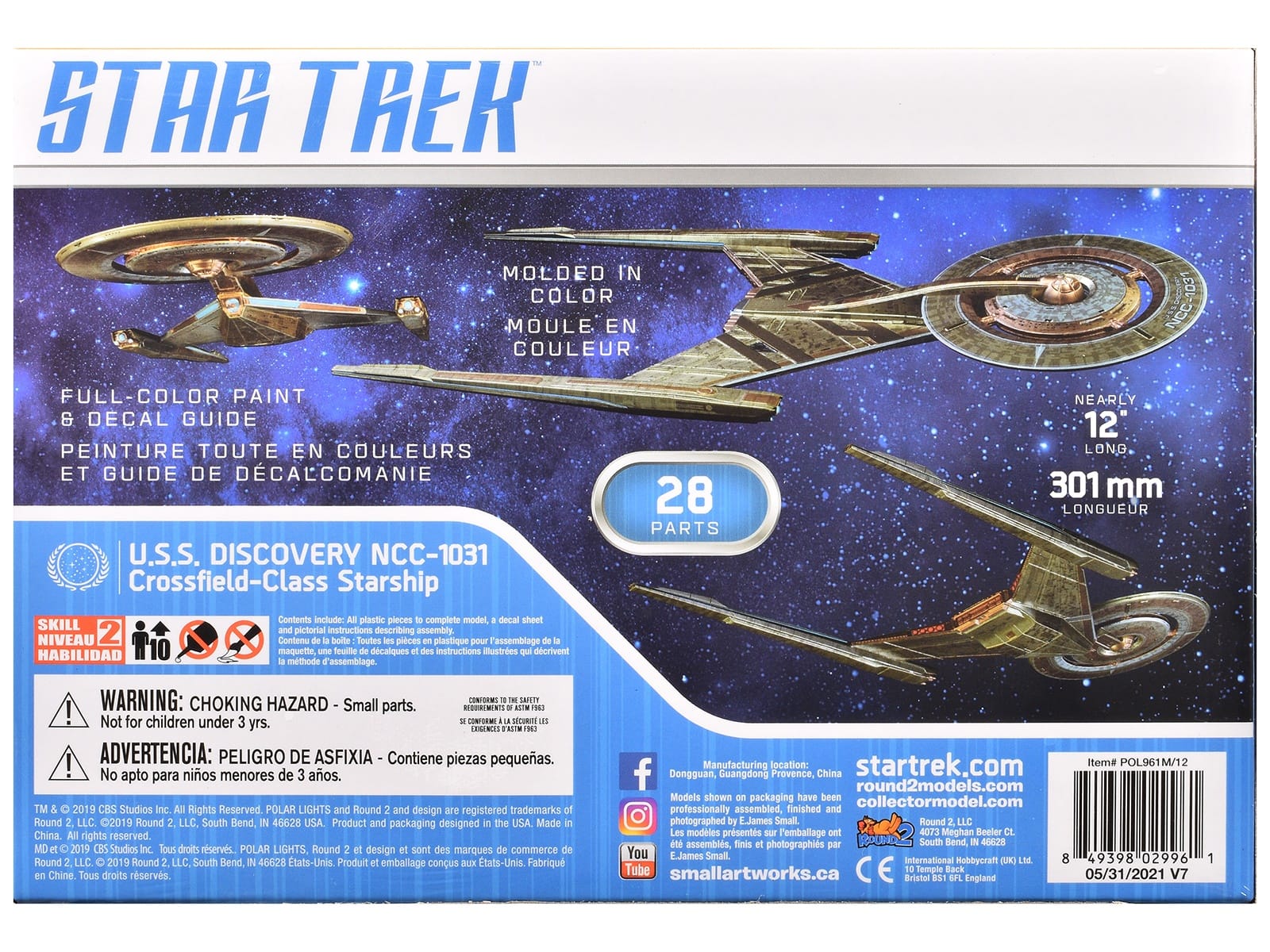 Skill 2 Snap Model Kit U.S.S. Discovery NCC-1031 Spacecraft "Star Trek: Discovery" (2017-2024) TV Series 1/2500 Scale Model by Polar Lights - Image 4