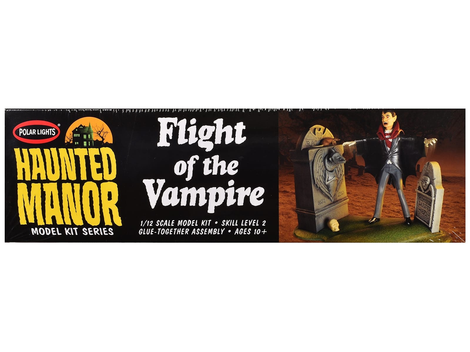 Skill 2 Model Kit Haunted Manor "Flight of the Vampire" Diorama Set 1/12 Scale Model by Polar Lights - Image 2