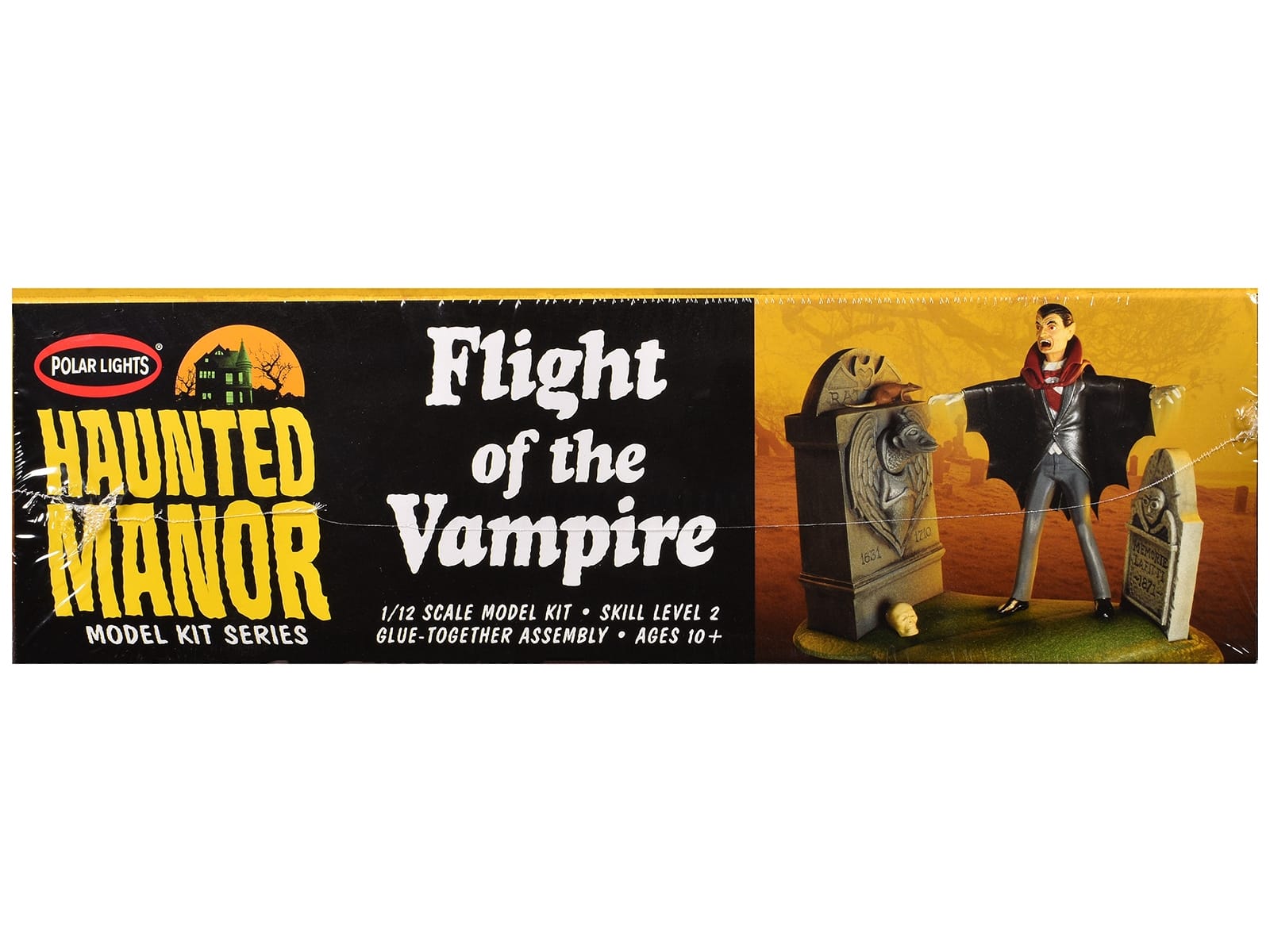 Skill 2 Model Kit Haunted Manor "Flight of the Vampire" Diorama Set 1/12 Scale Model by Polar Lights - Image 3