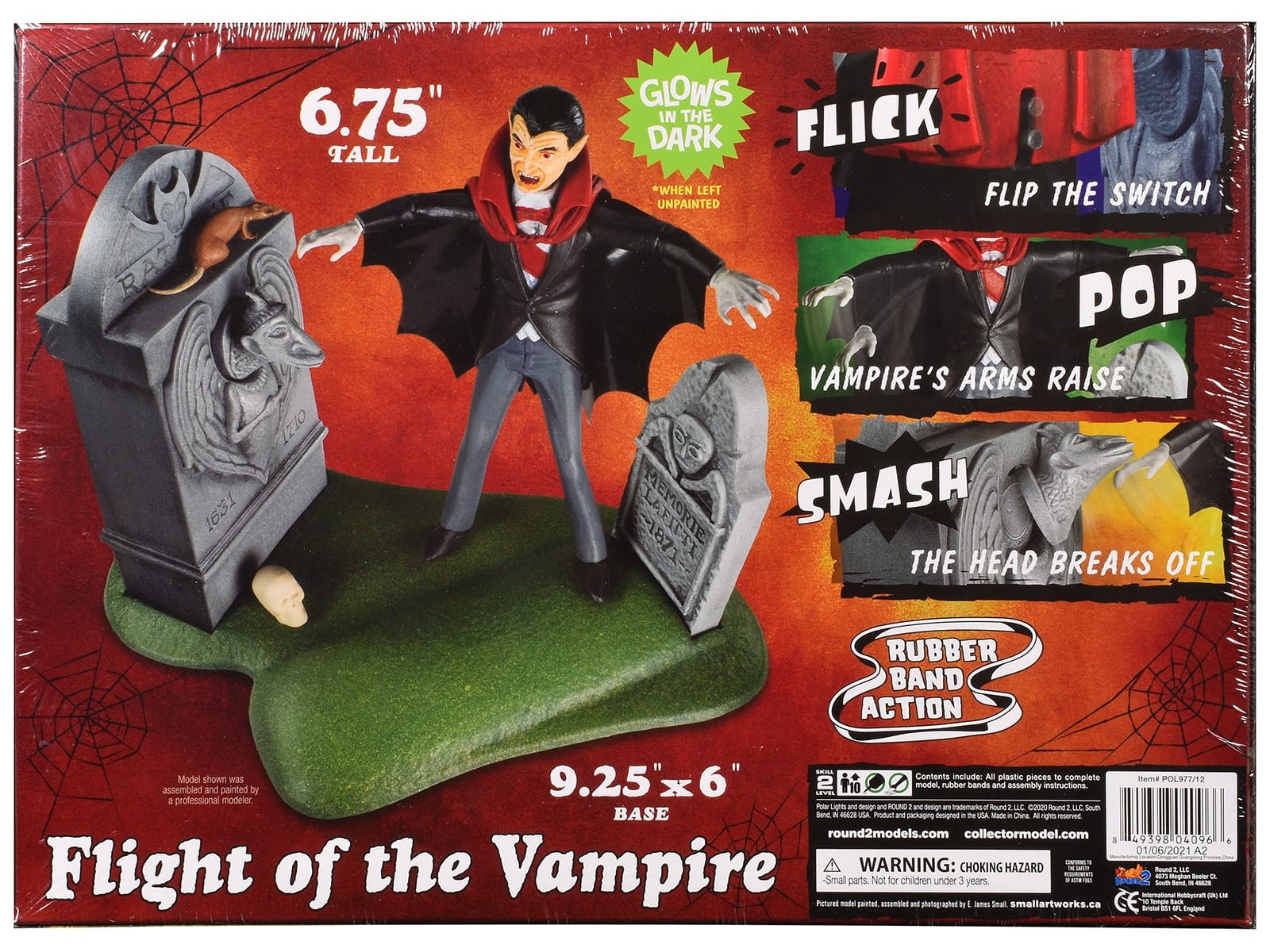 Skill 2 Model Kit Haunted Manor "Flight of the Vampire" Diorama Set 1/12 Scale Model by Polar Lights - Image 4