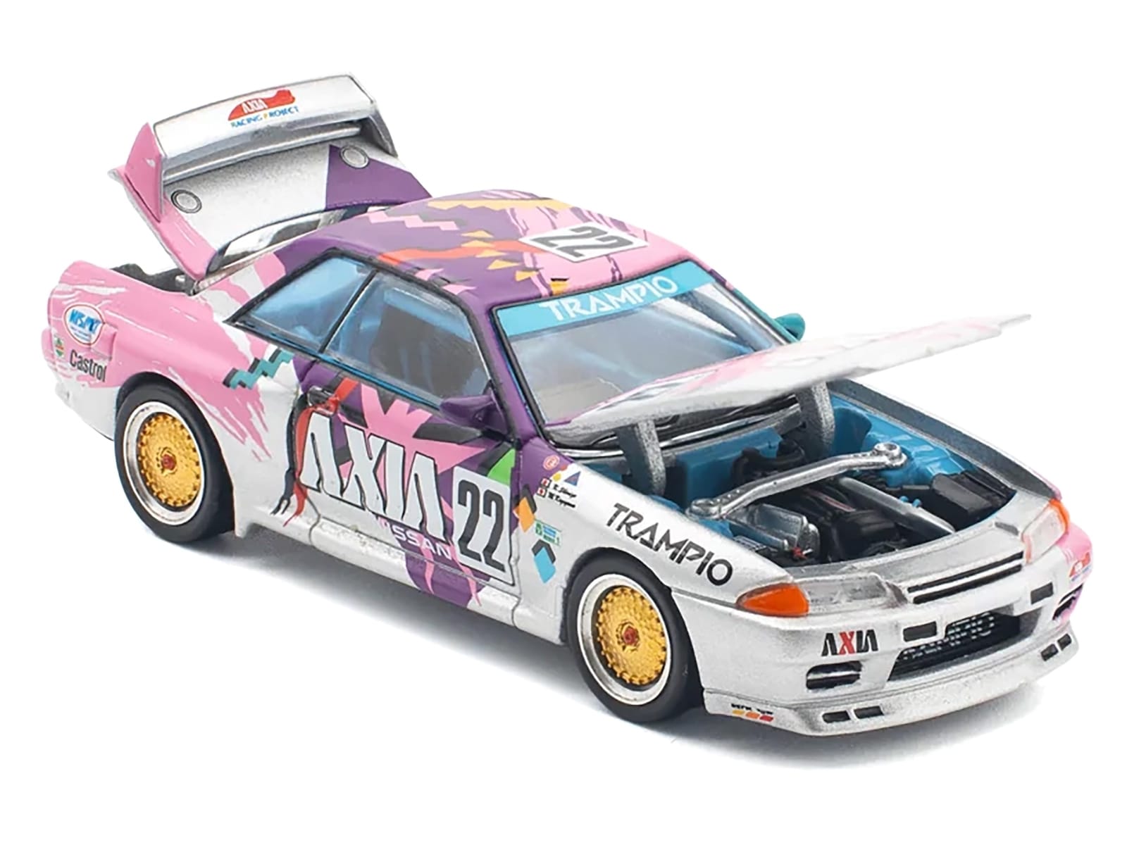 GTR R32 RHD (Right Hand Drive) #22 Masahiko Kageyama - Kazuo Shimizu "Axia" Group A "Japanese Touring Car Championship" (1991) 1/64 Diecast Model Car by Pop Race - Image 3