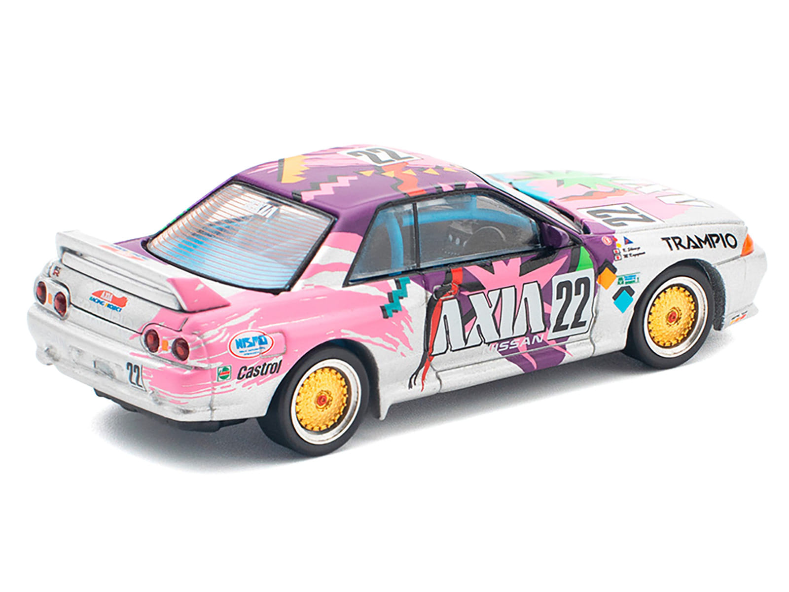 GTR R32 RHD (Right Hand Drive) #22 Masahiko Kageyama - Kazuo Shimizu "Axia" Group A "Japanese Touring Car Championship" (1991) 1/64 Diecast Model Car by Pop Race - Image 4