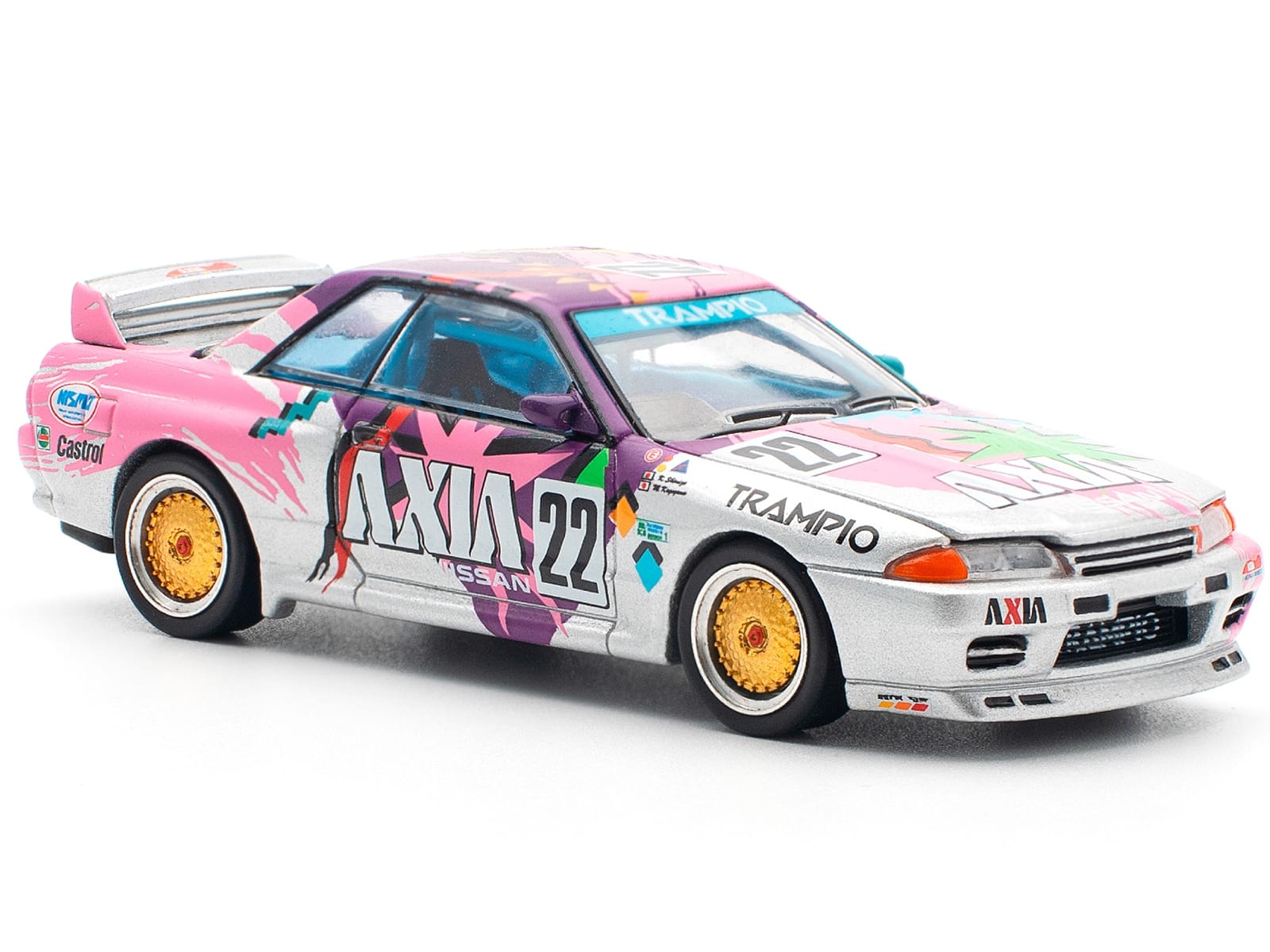 GTR R32 RHD (Right Hand Drive) #22 Masahiko Kageyama - Kazuo Shimizu "Axia" Group A "Japanese Touring Car Championship" (1991) 1/64 Diecast Model Car by Pop Race - Image 5