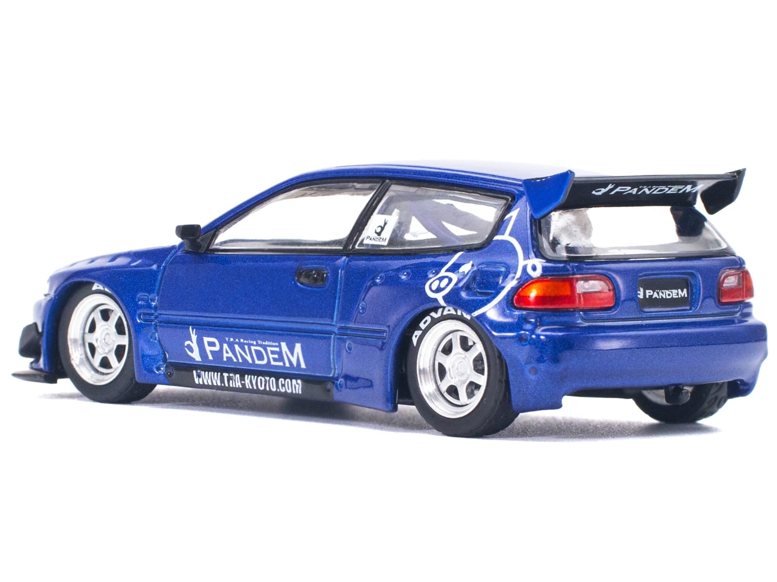 Pandem Civic EG6 RHD (Right Hand Drive) Blue Metallic 1/64 Diecast Model Car by Pop Race - Image 2