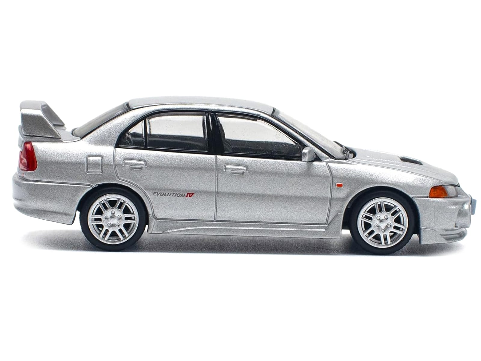 Mitsubishi Lancer Evolution IV RHD (Right Hand Drive) Steel Silver Metallic 1/64 Diecast Model Car by Pop Race - Image 2