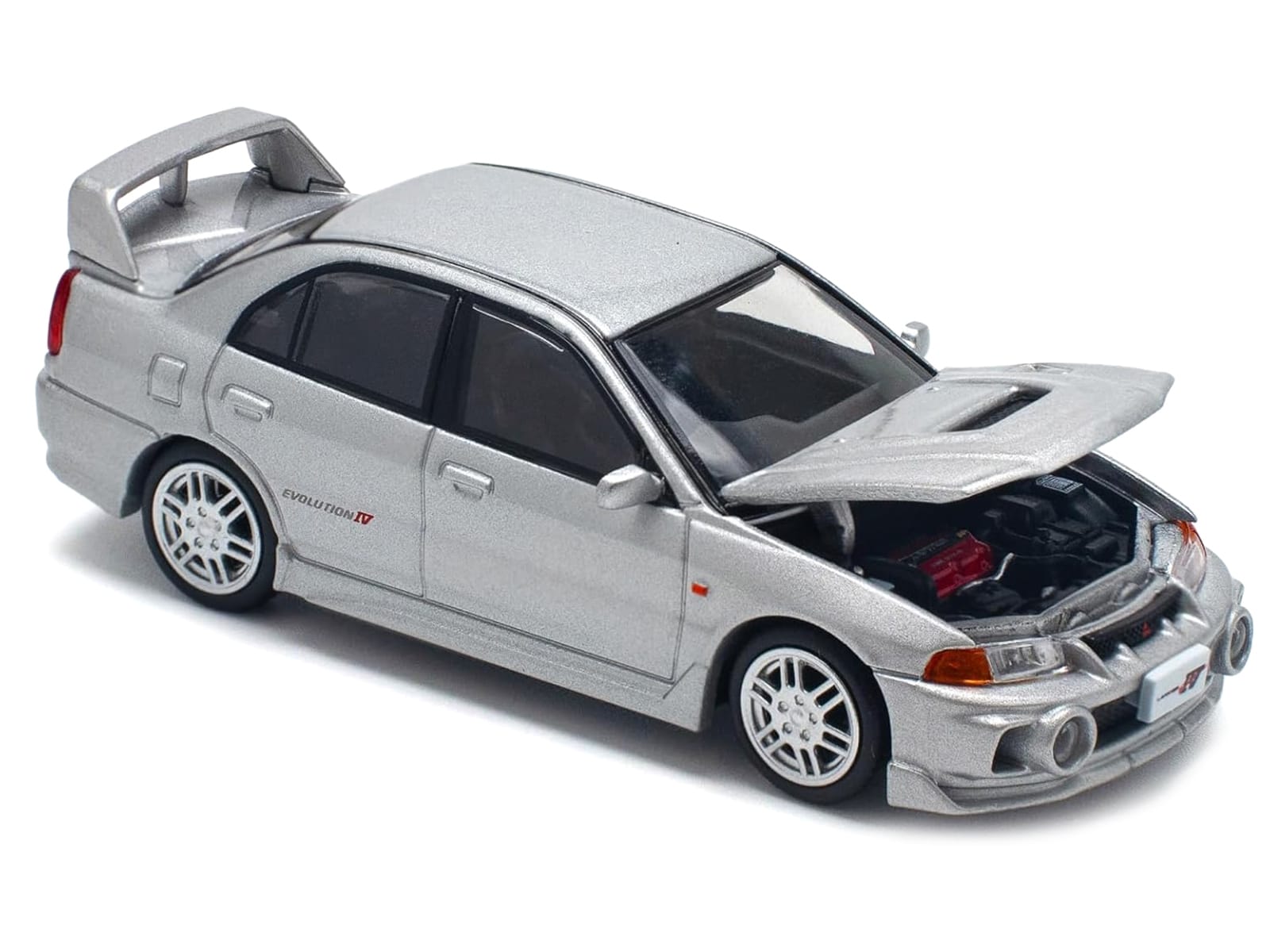 Mitsubishi Lancer Evolution IV RHD (Right Hand Drive) Steel Silver Metallic 1/64 Diecast Model Car by Pop Race - Image 3