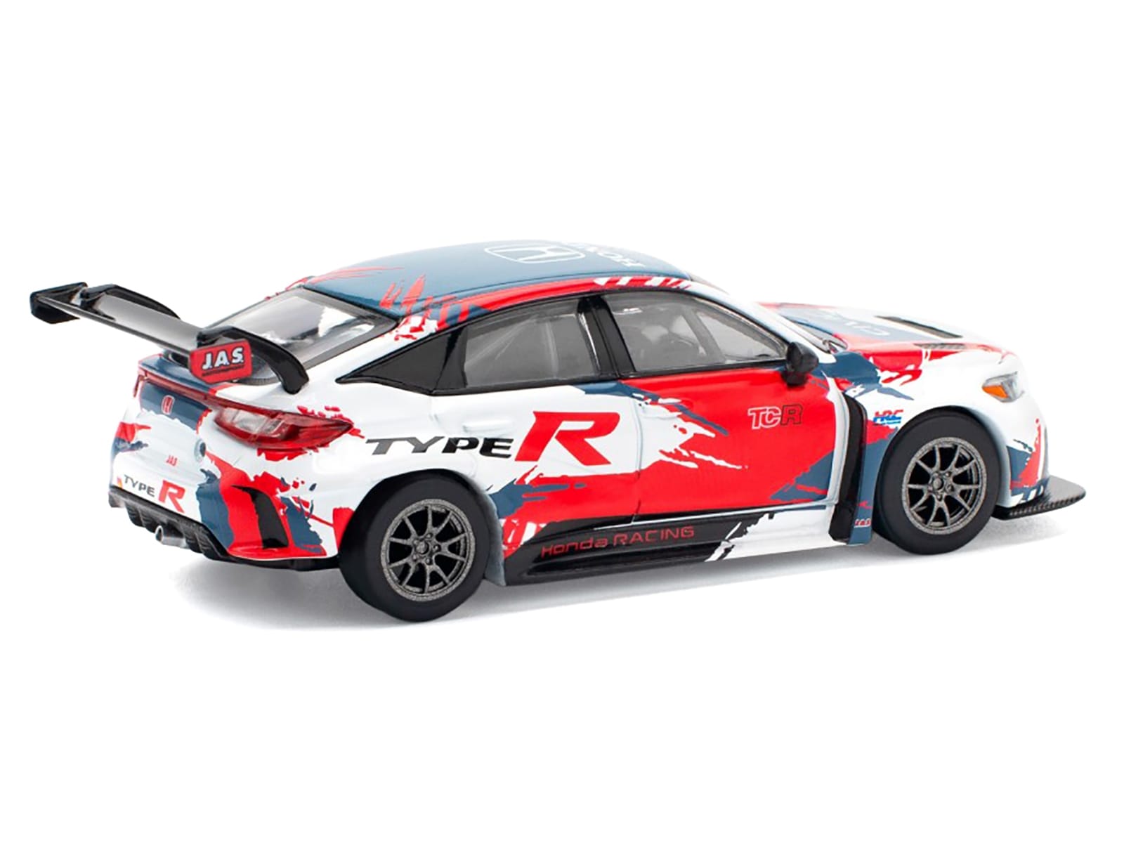 Honda Civic Type R TCR "Presentation" White with Graphics 1/64 Diecast Model Car by Pop Race - Image 4
