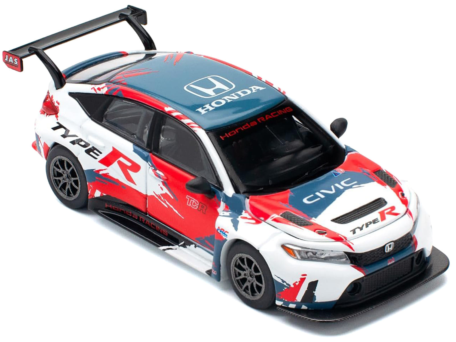 Honda Civic Type R TCR "Presentation" White with Graphics 1/64 Diecast Model Car by Pop Race - Image 5
