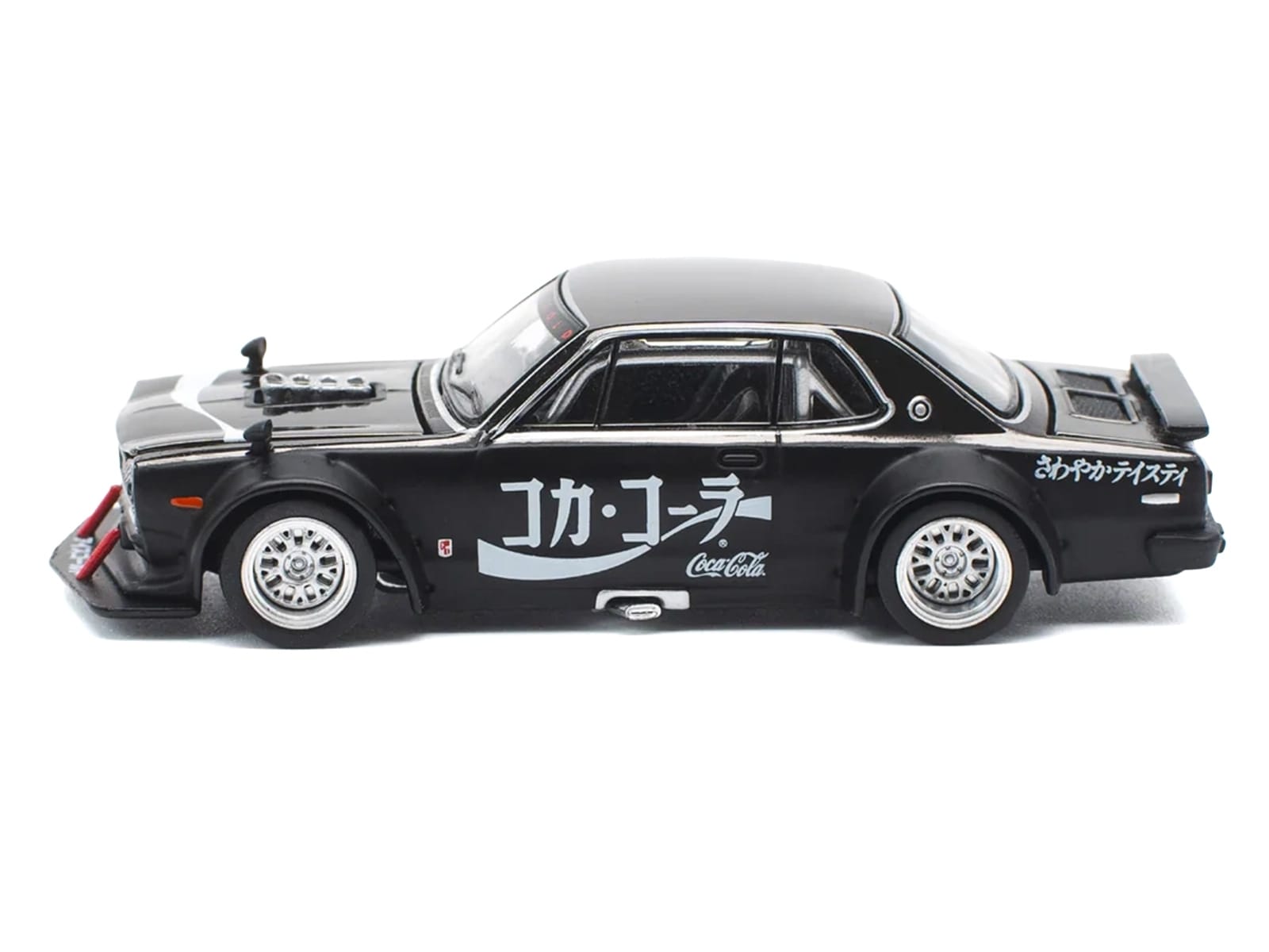 Skyline GT-R V8 Drift "Hakosuka" RHD (Right Hand Drive) "Coca-Cola" Black 1/64 Diecast Model Car by Pop Race - Image 3