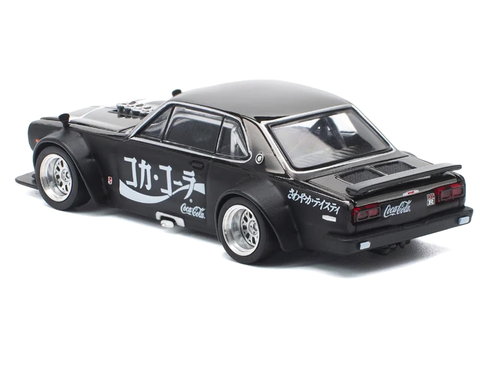 Skyline GT-R V8 Drift "Hakosuka" RHD (Right Hand Drive) "Coca-Cola" Black 1/64 Diecast Model Car by Pop Race - Image 5
