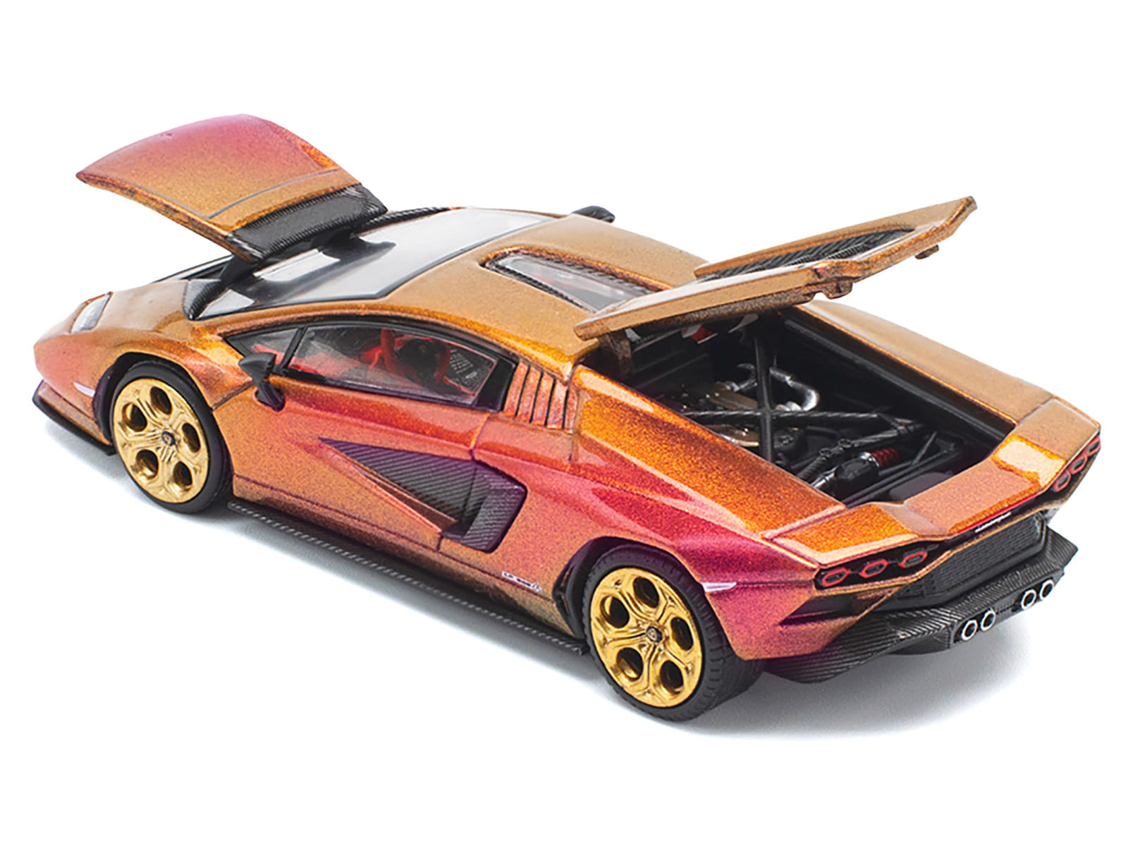 Lamborghini Countach LPI 800-4 Blu Hal Metallic 1/64 Diecast Model Car by Pop Race - Image 4