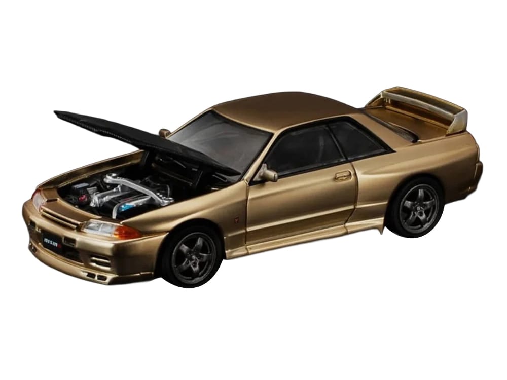 Skyline GT-R R32 RHD (Right Hand Drive) Chrome Gold with Carbon Hood "Tokyo Auto Salon 2025" 1/64 Diecast Model Car by Pop Race - Image 2