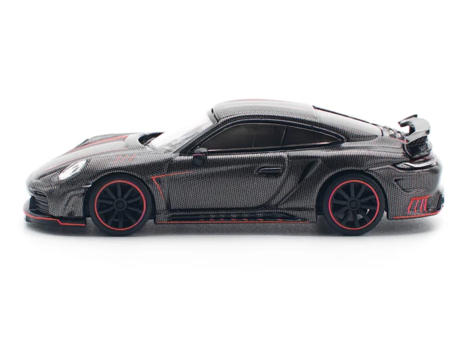 992 Stinger GTR Carbon Edition with Red Accents 1/64 Diecast Model Car by Pop Race - Image 2