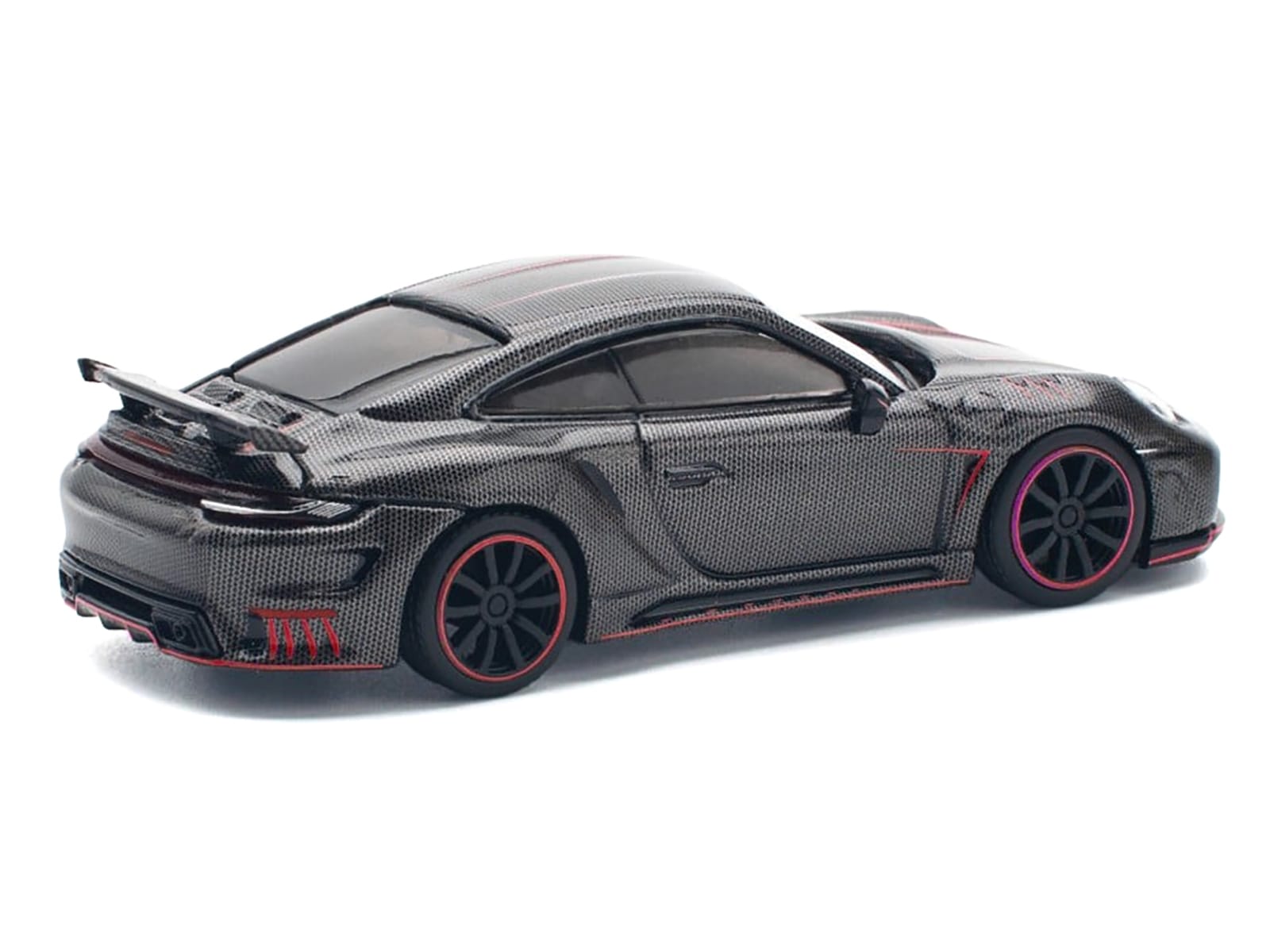 992 Stinger GTR Carbon Edition with Red Accents 1/64 Diecast Model Car by Pop Race - Image 3
