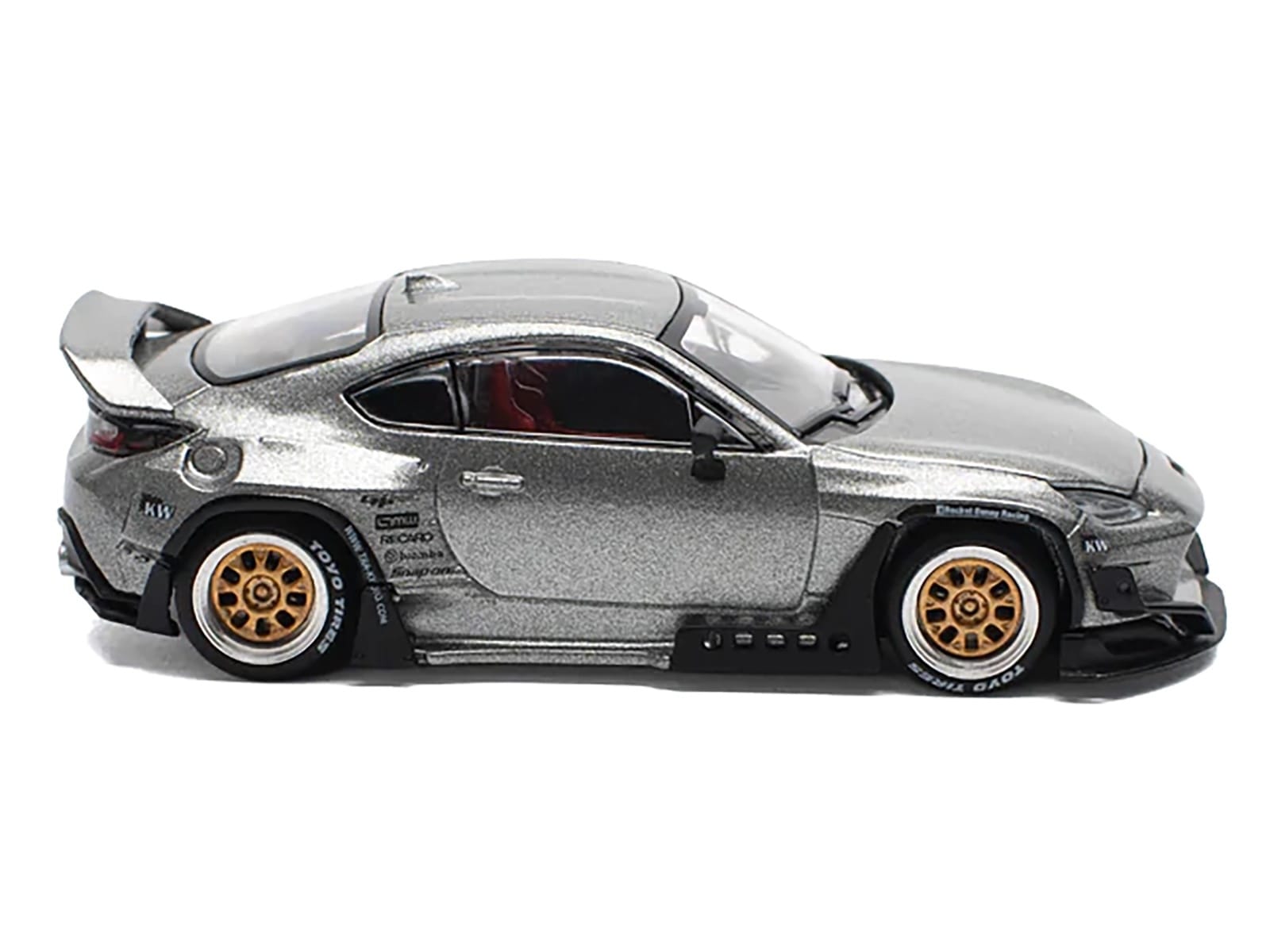 Toyota Pandem GR86 Silver Metallic 1/64 Diecast Model Car by Pop Race - Image 3