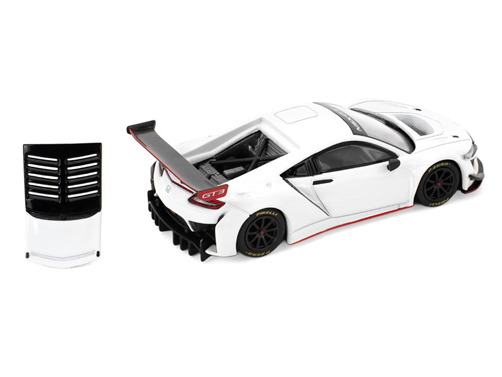 Honda NSX GT3 EVO22 White 1/64 Diecast Model Car by Pop Race - Image 3