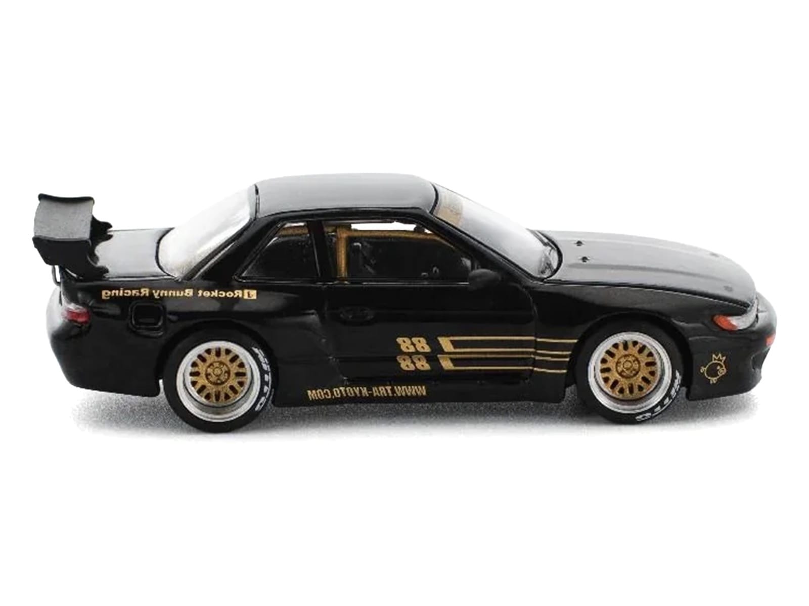 Pandem S13 RHD (Right Hand Drive) Black with Gold Accents 1/64 Diecast Model Car by Pop Race - Image 3