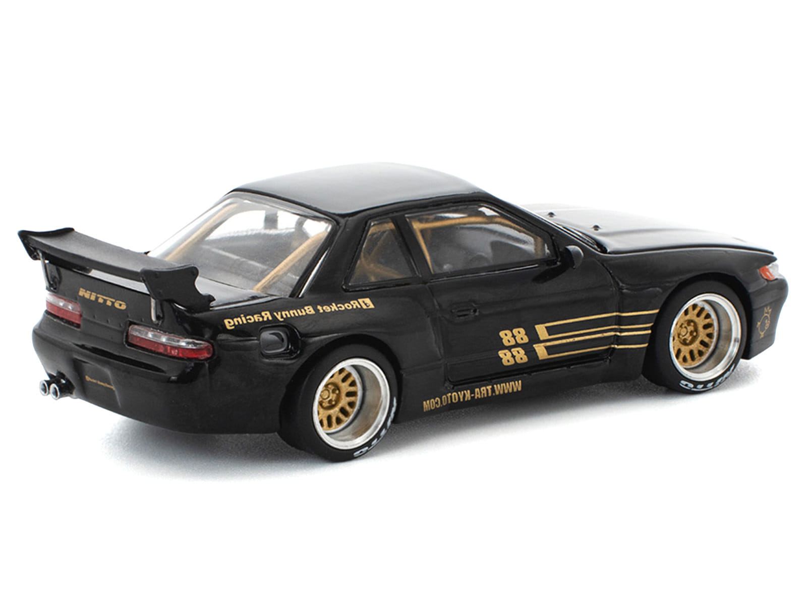 Pandem S13 RHD (Right Hand Drive) Black with Gold Accents 1/64 Diecast Model Car by Pop Race - Image 4