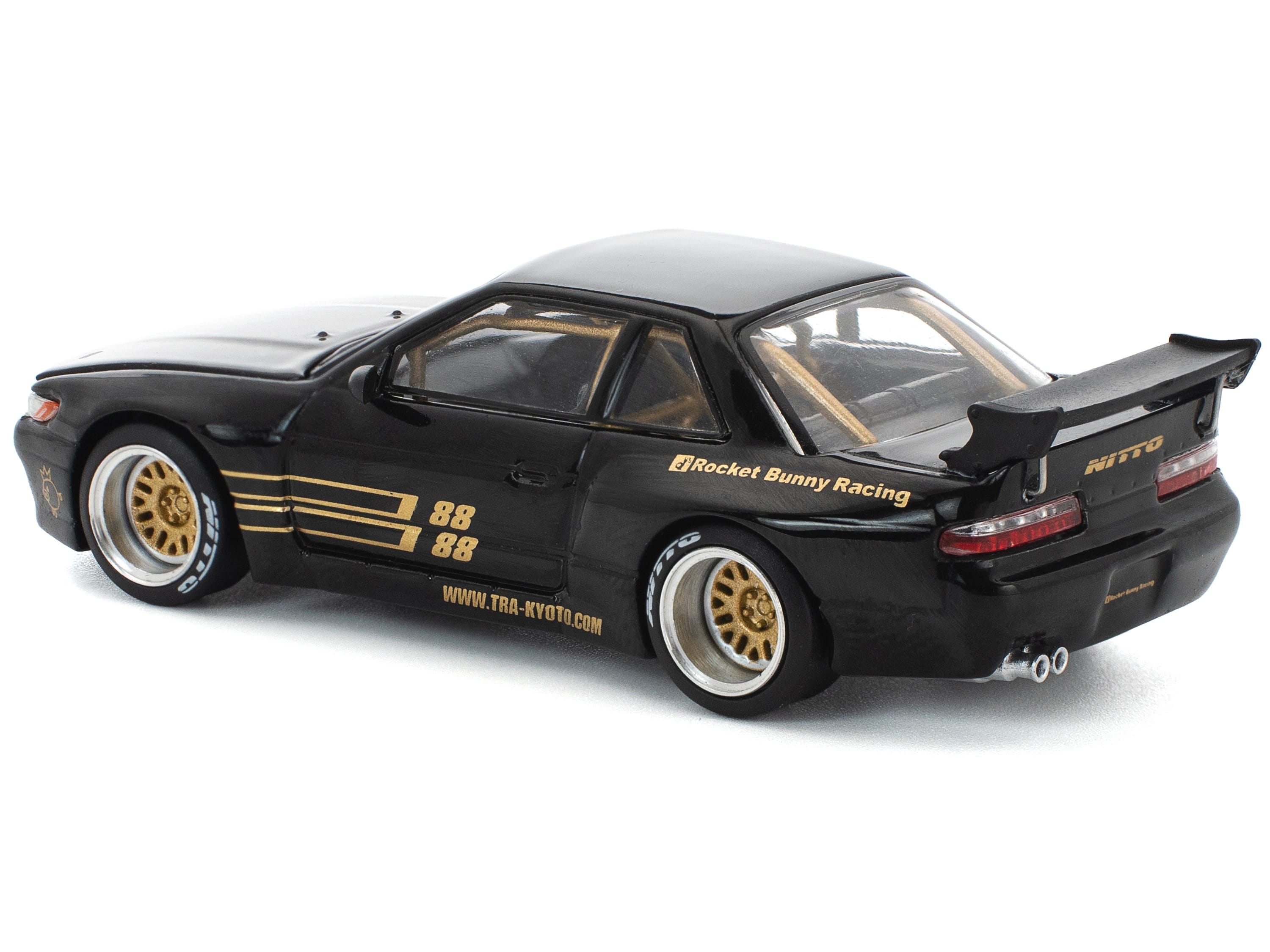 Pandem S13 RHD (Right Hand Drive) Black with Gold Accents 1/64 Diecast Model Car by Pop Race - Image 5