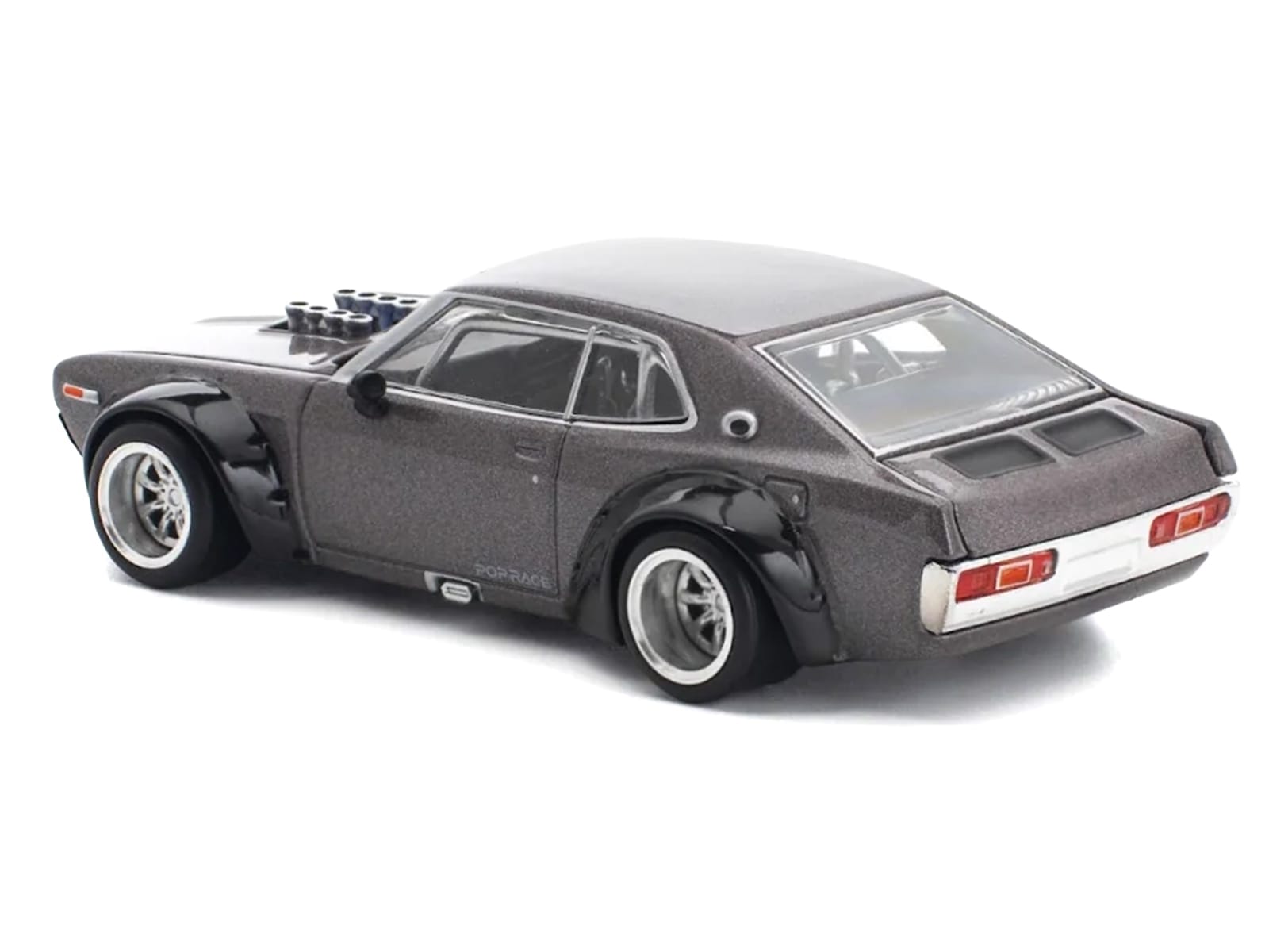 Datsun Laurel C130 RHD (Right Hand Drive) Gray Metallic 1/64 Diecast Model Car by Pop Race - Image 5