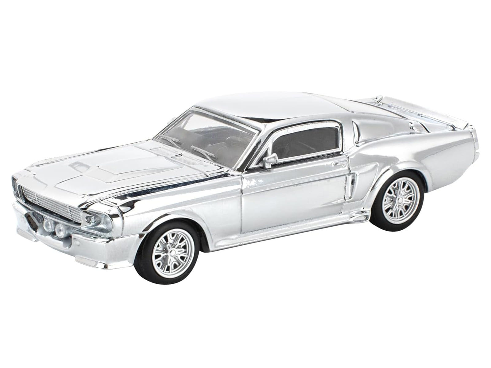Shelby Mustang GT500 Silver Chrome 1/64 Diecast Model Car by Pop Race - Image 2