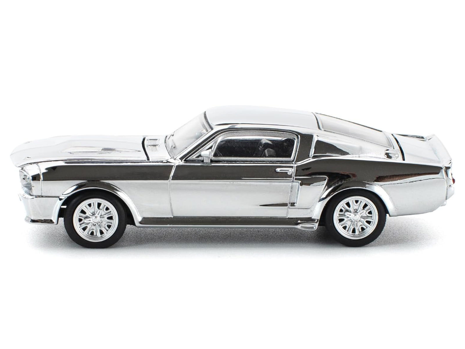 Shelby Mustang GT500 Silver Chrome 1/64 Diecast Model Car by Pop Race - Image 4