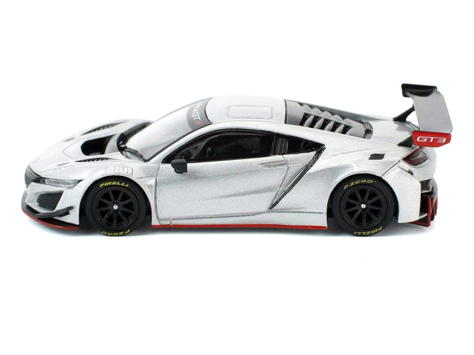 Honda NSX GT3 EVO22 Silver Metallic "Brazilian Event Exclusive" 1/64 Diecast Model Car by Pop Race - Image 2