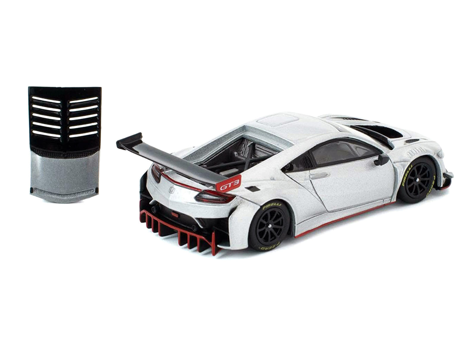 Honda NSX GT3 EVO22 Silver Metallic "Brazilian Event Exclusive" 1/64 Diecast Model Car by Pop Race - Image 3