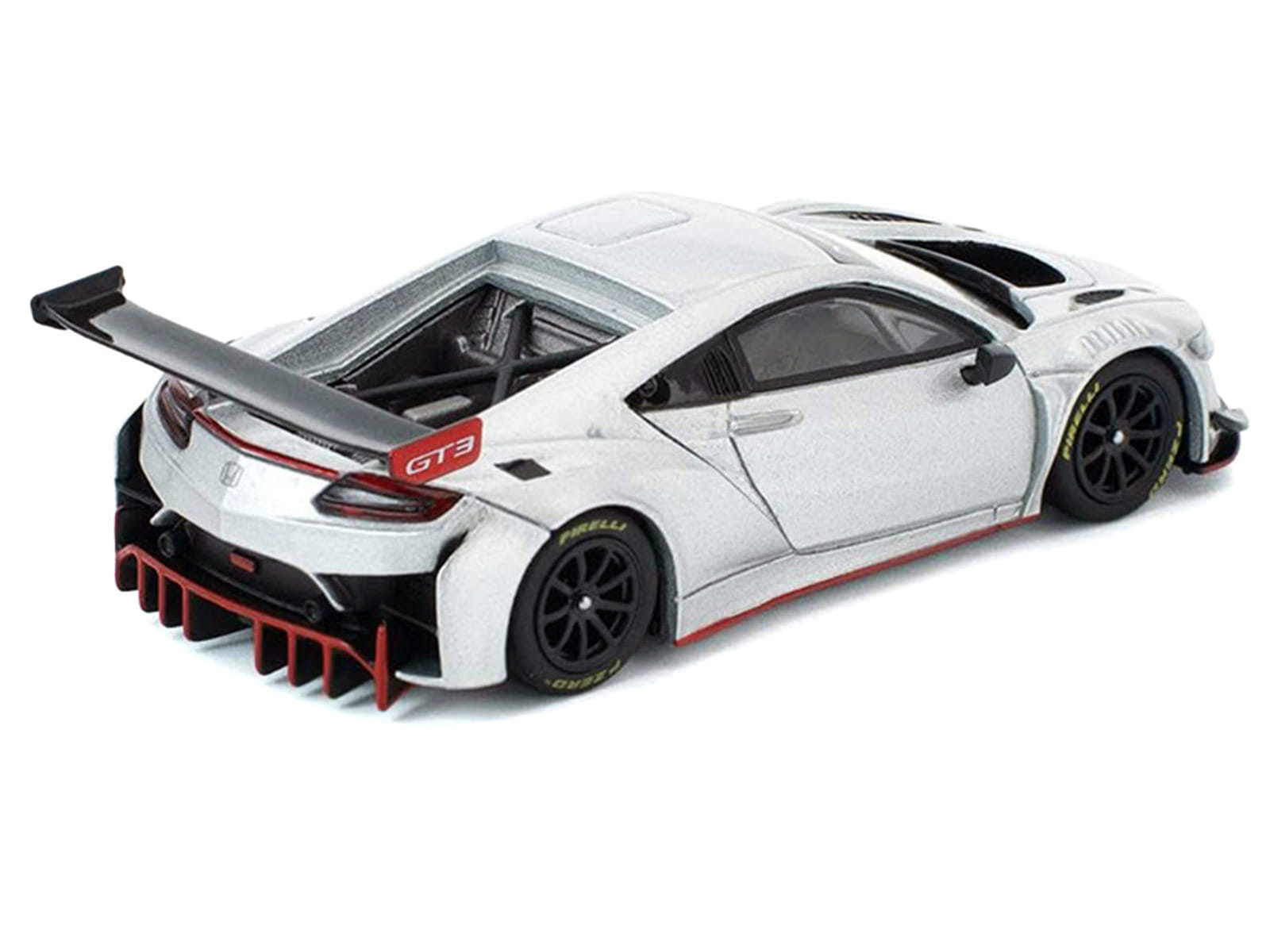 Honda NSX GT3 EVO22 Silver Metallic "Brazilian Event Exclusive" 1/64 Diecast Model Car by Pop Race - Image 4