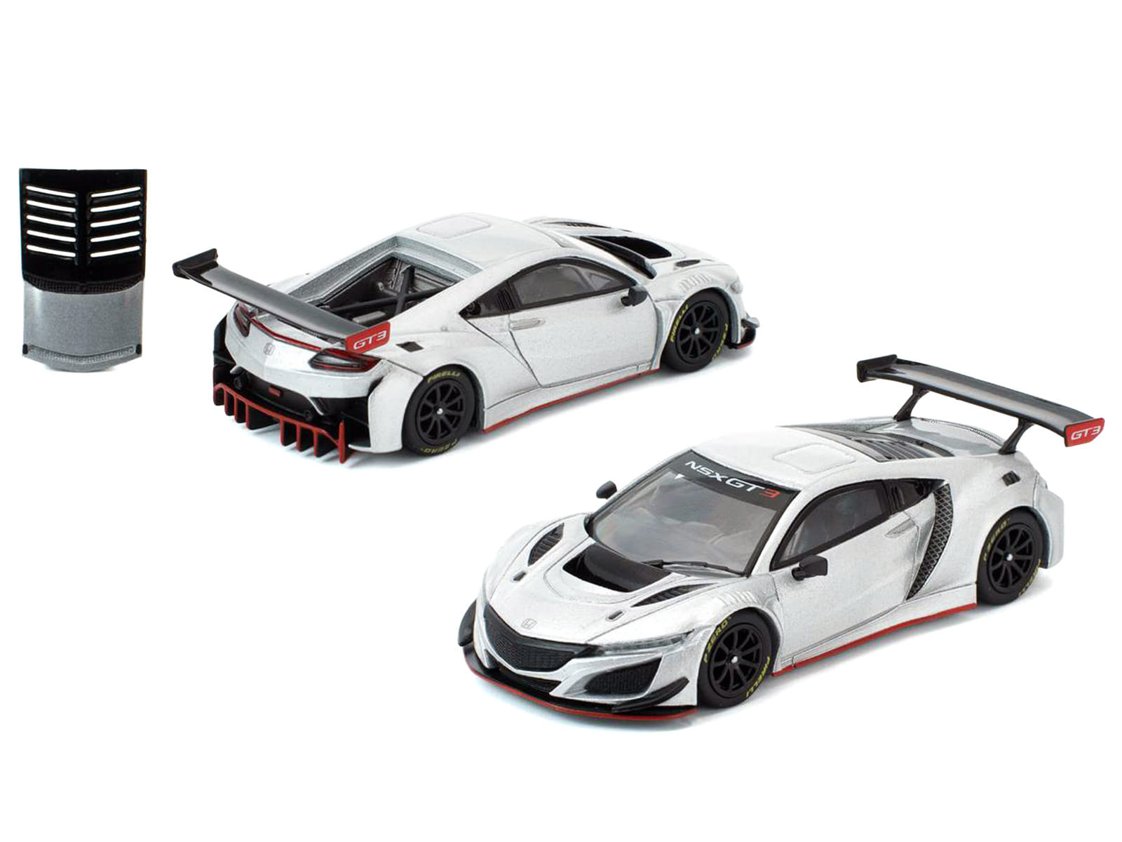 Honda NSX GT3 EVO22 Silver Metallic "Brazilian Event Exclusive" 1/64 Diecast Model Car by Pop Race - Image 5