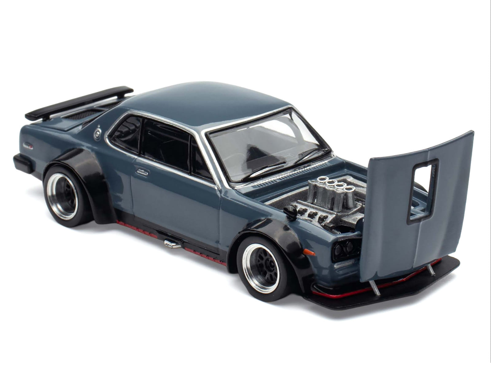 Skyline GT-R V8 Drift "Hakosuka" RHD (Right Hand Drive) Gray "Tokyo Auto Salon Hong Kong 2025" Special Edition 1/64 Diecast Model Car by Pop Race - Image 2