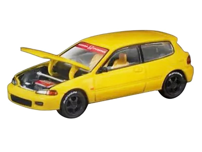 Honda Civic EG6 RHD (Right Hand Drive) Yellow "Vancouver 2026 Event Edition" 1/64 Diecast Model Car by Pop Race - Image 2