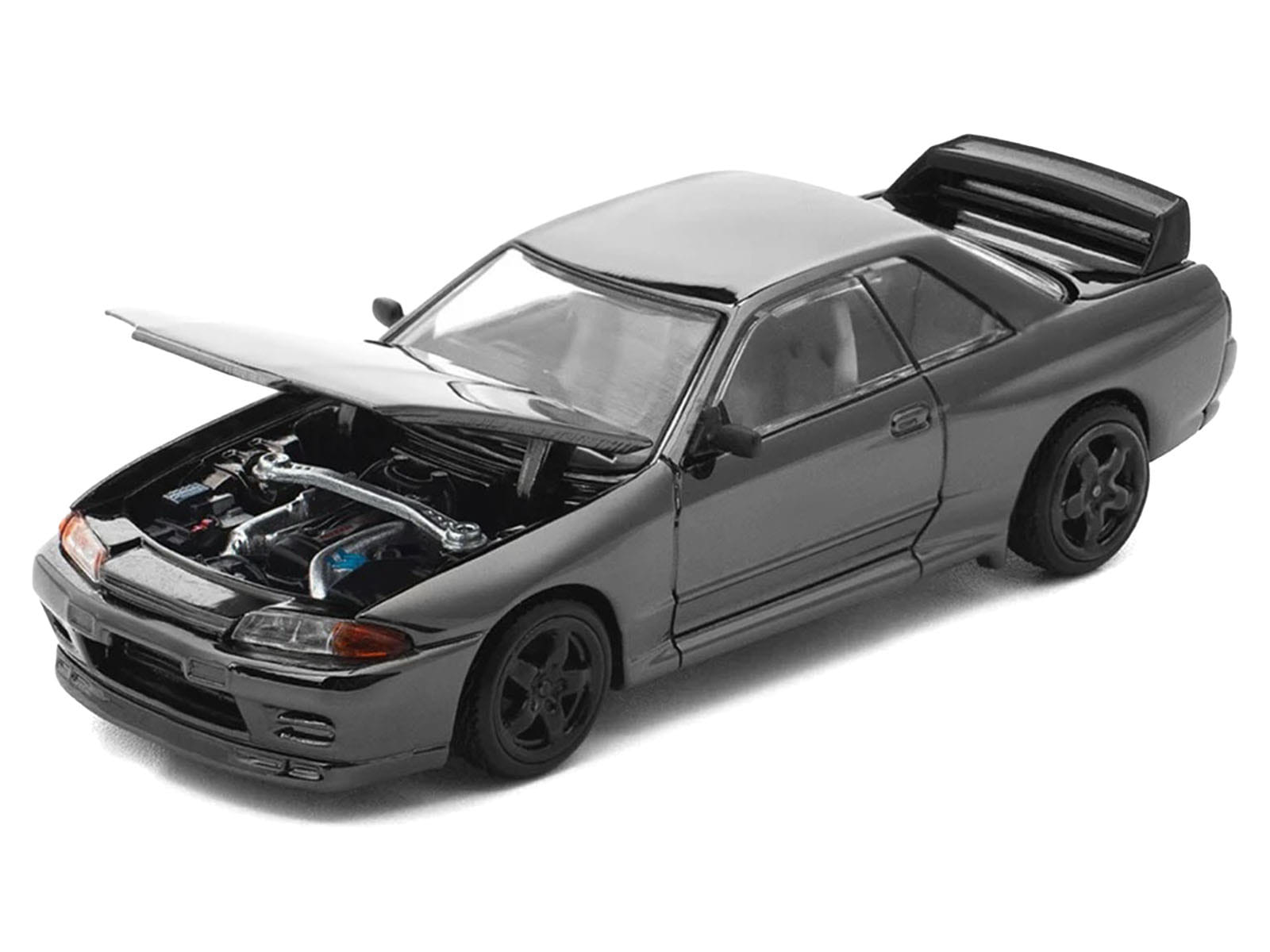 GTR R32 RHD (Right Hand Drive) Dark Chrome "The Dark Chrome Series" 1/64 Die Cast Model Car by Pop Race - Image 2