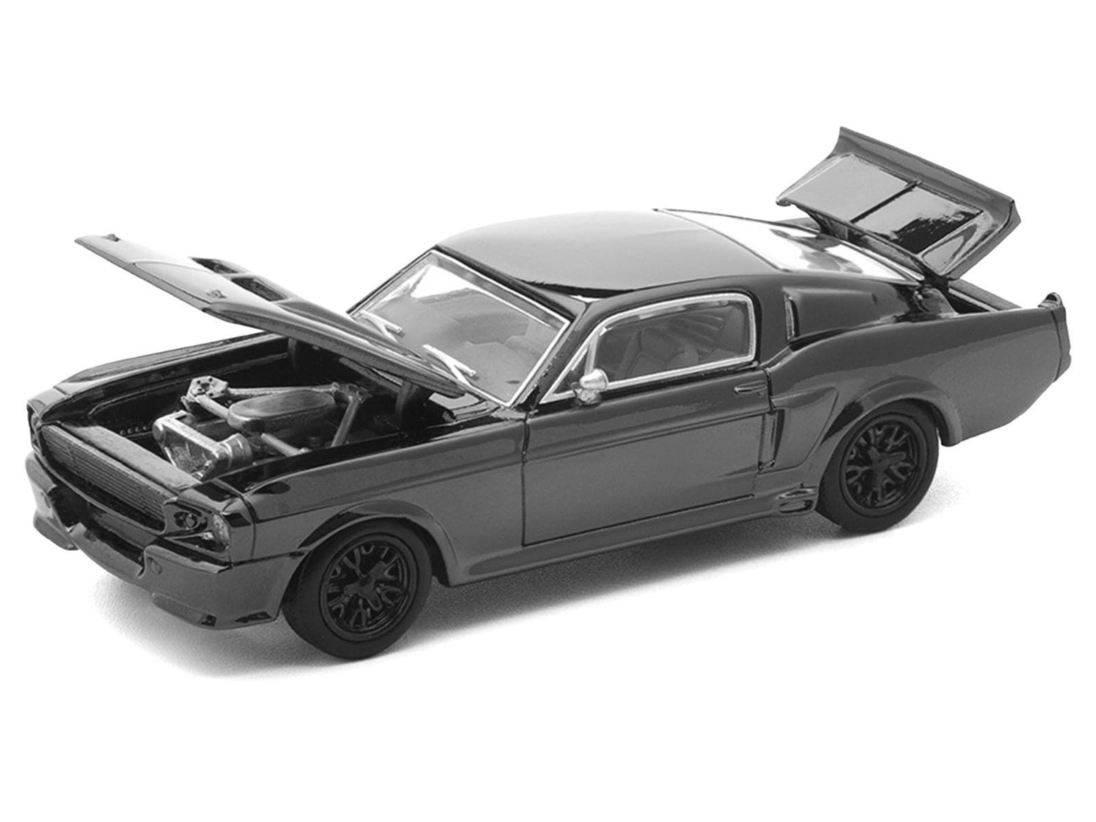 Shelby Mustang GT500 Dark Chrome "The Dark Chrome Series" 1/64 Die Cast Model Car by Pop Race - Image 2